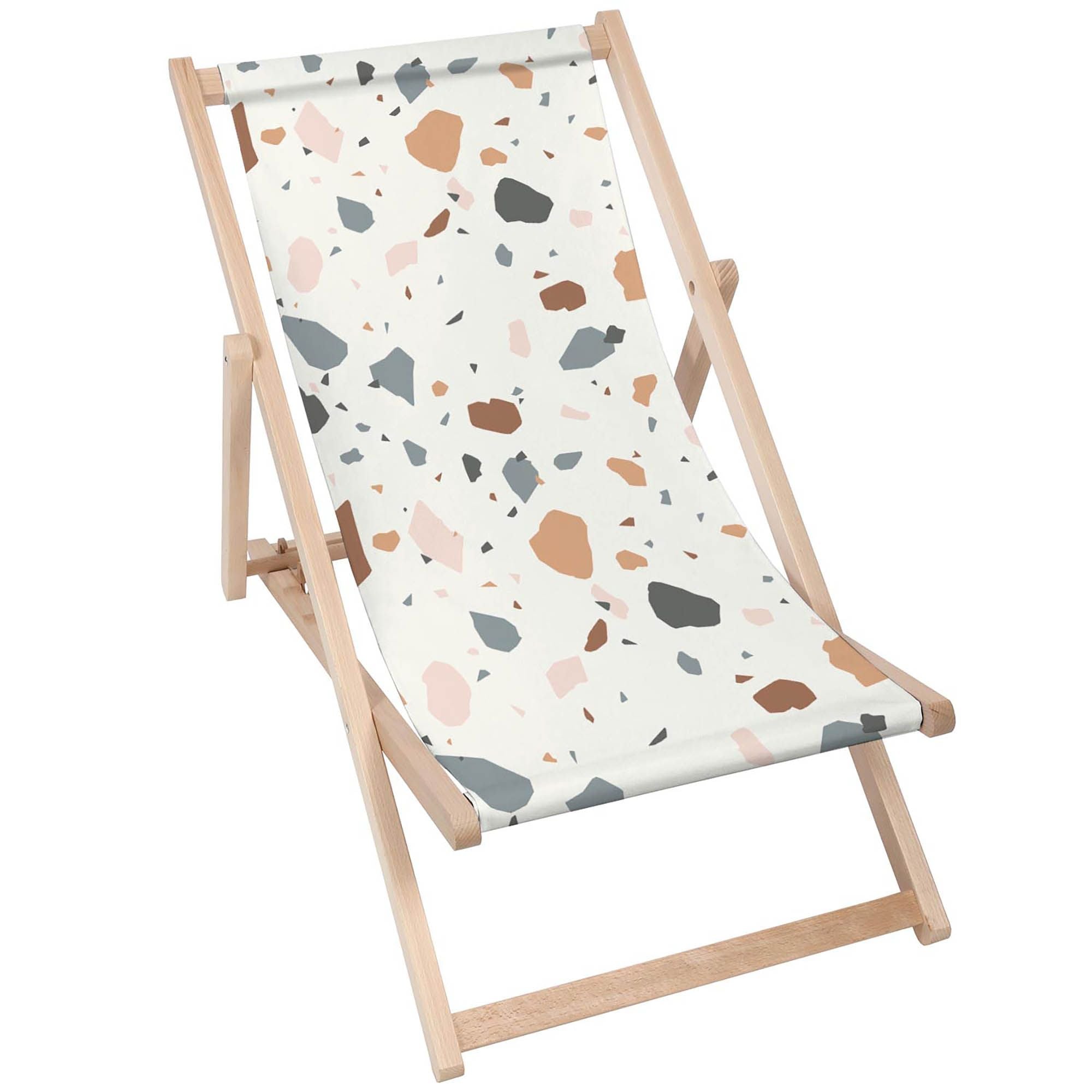 Dřevěné lehátko Ecru Terrazzo-M