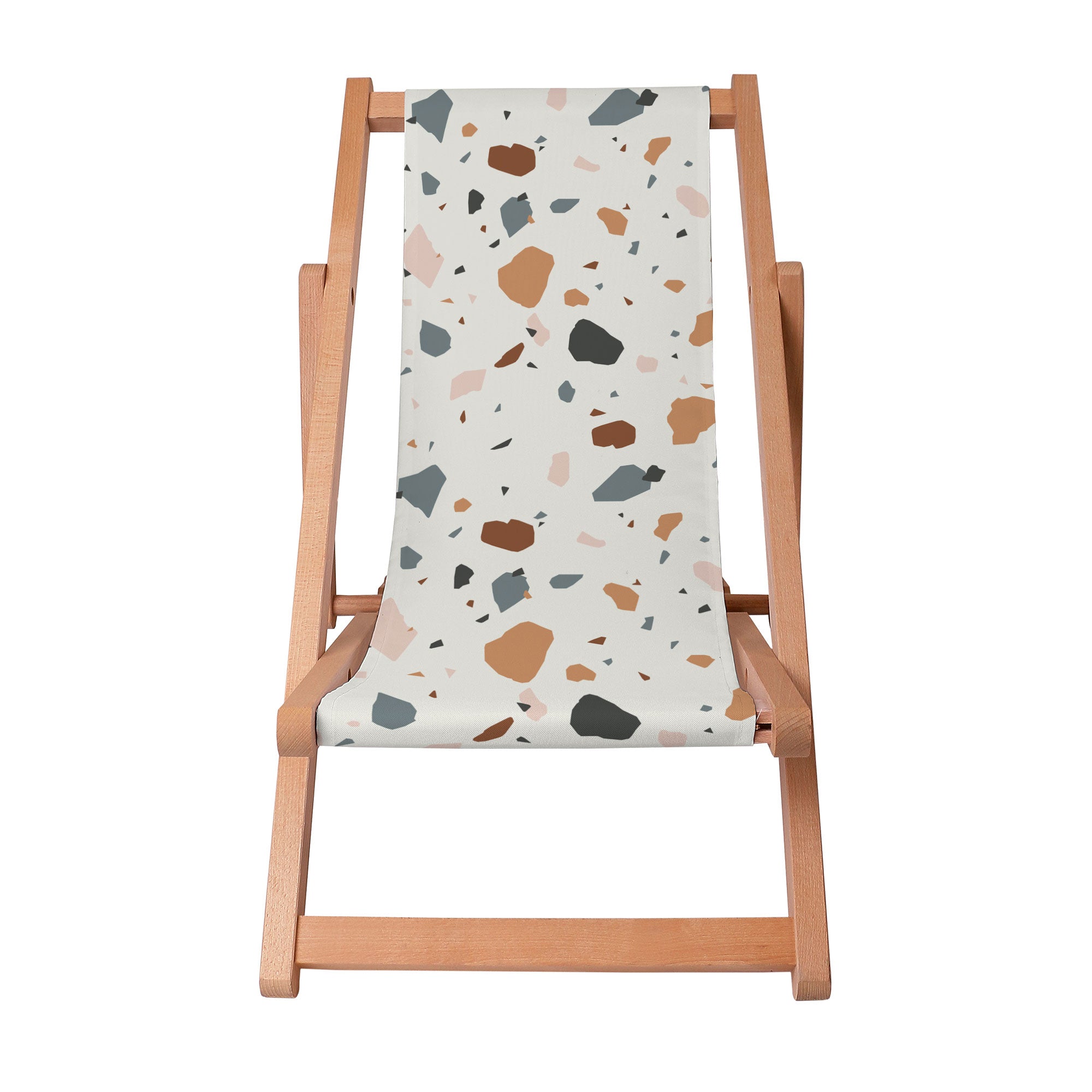Leżak drewniany Ecru Terrazzo-S