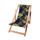 Holzliegestuhl Monstera Gold Marineblau-S