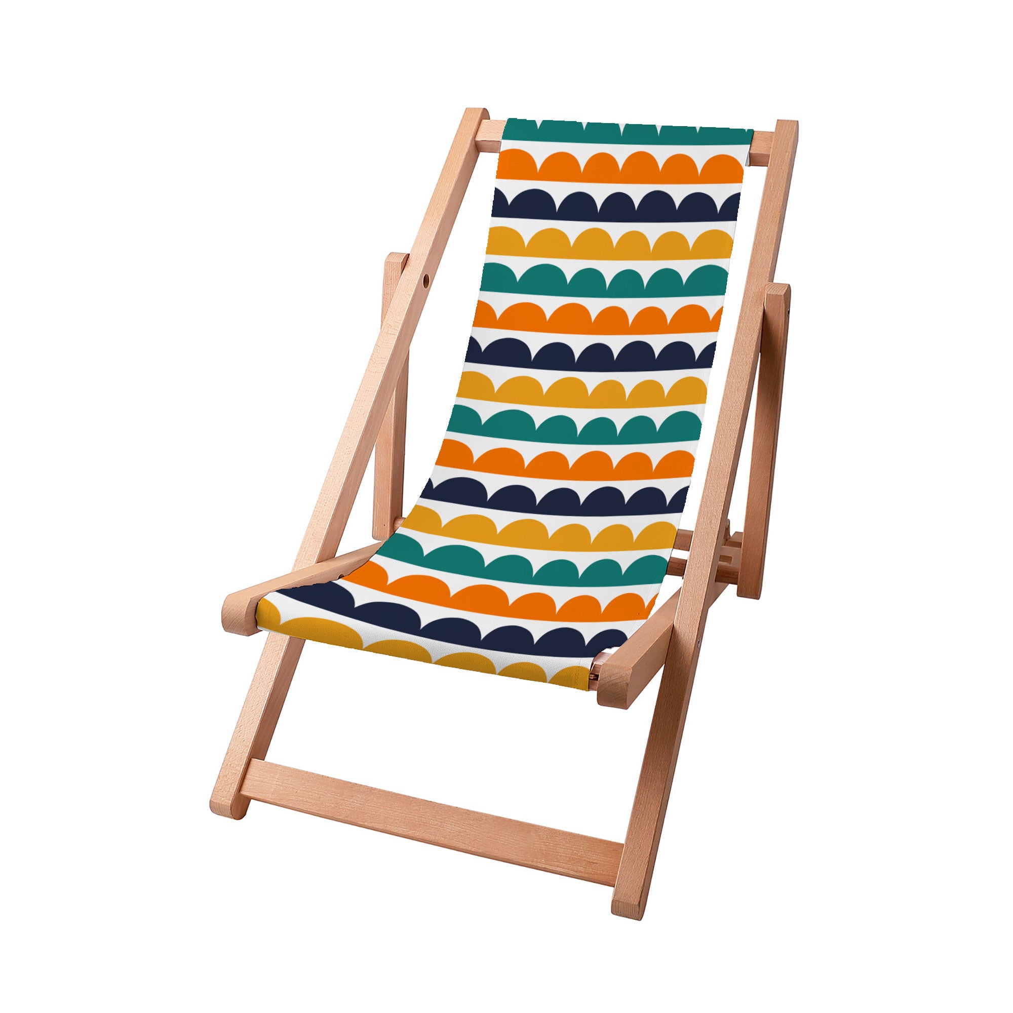Wooden Deck Chair Abstract Half Dots