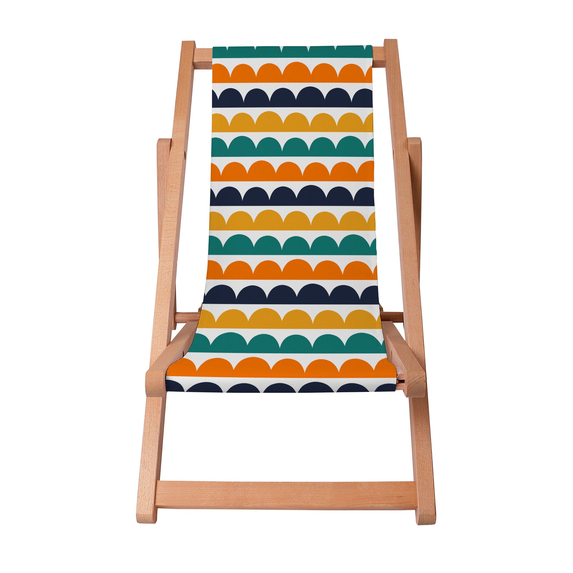 Wooden Deck Chair Abstract Half Dots-S