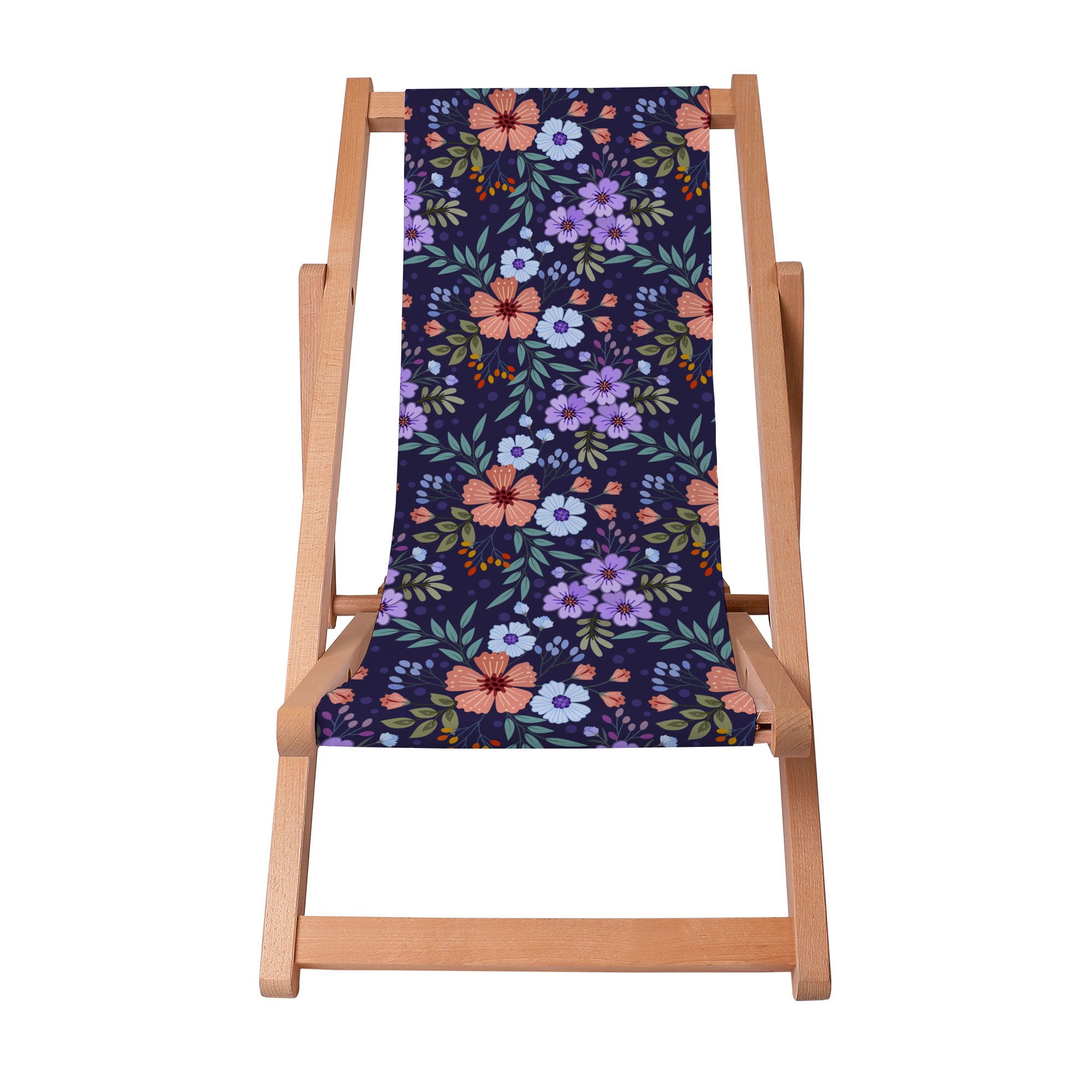Holzliegestuhl Botanical Pattern-S