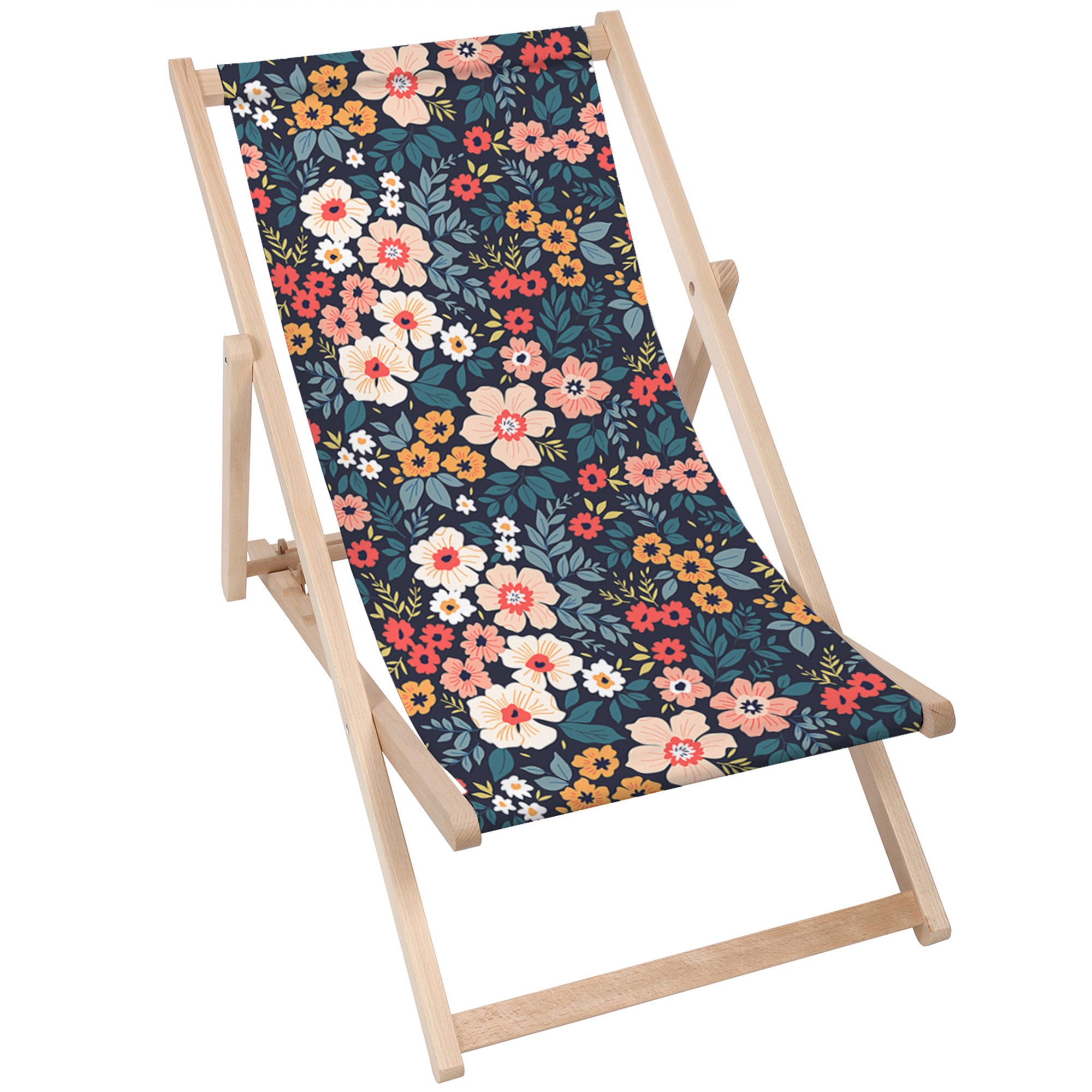 Leżak drewniany Colorful Flowers-M