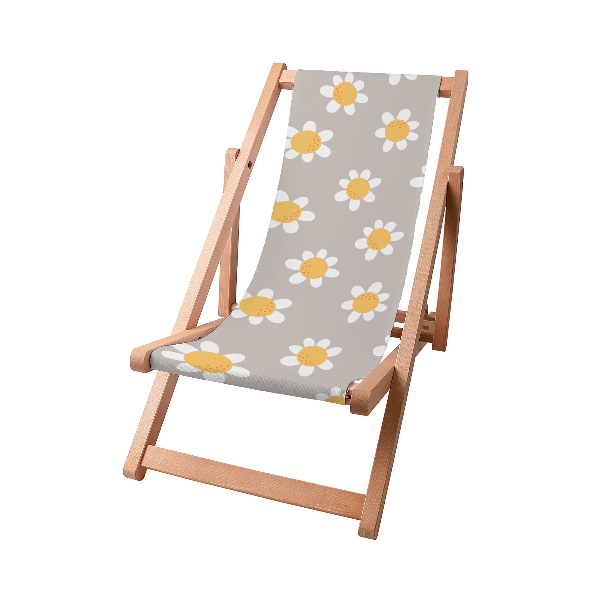 Wooden Deck Chair Daisies