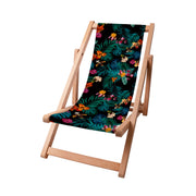Wooden Deck Chair Dark Botanic Red-S