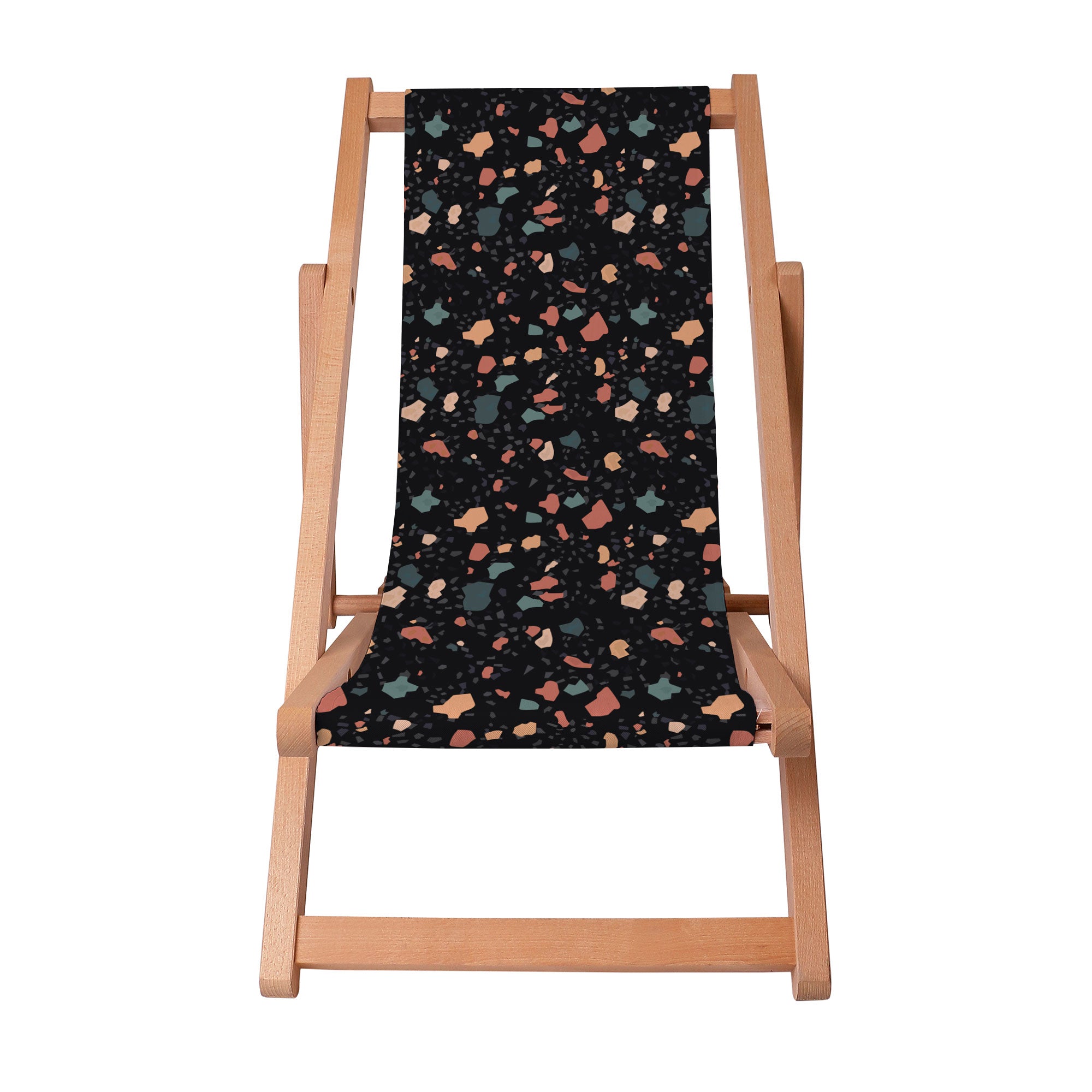 Holzliegestuhl Dark Terrazzo-S