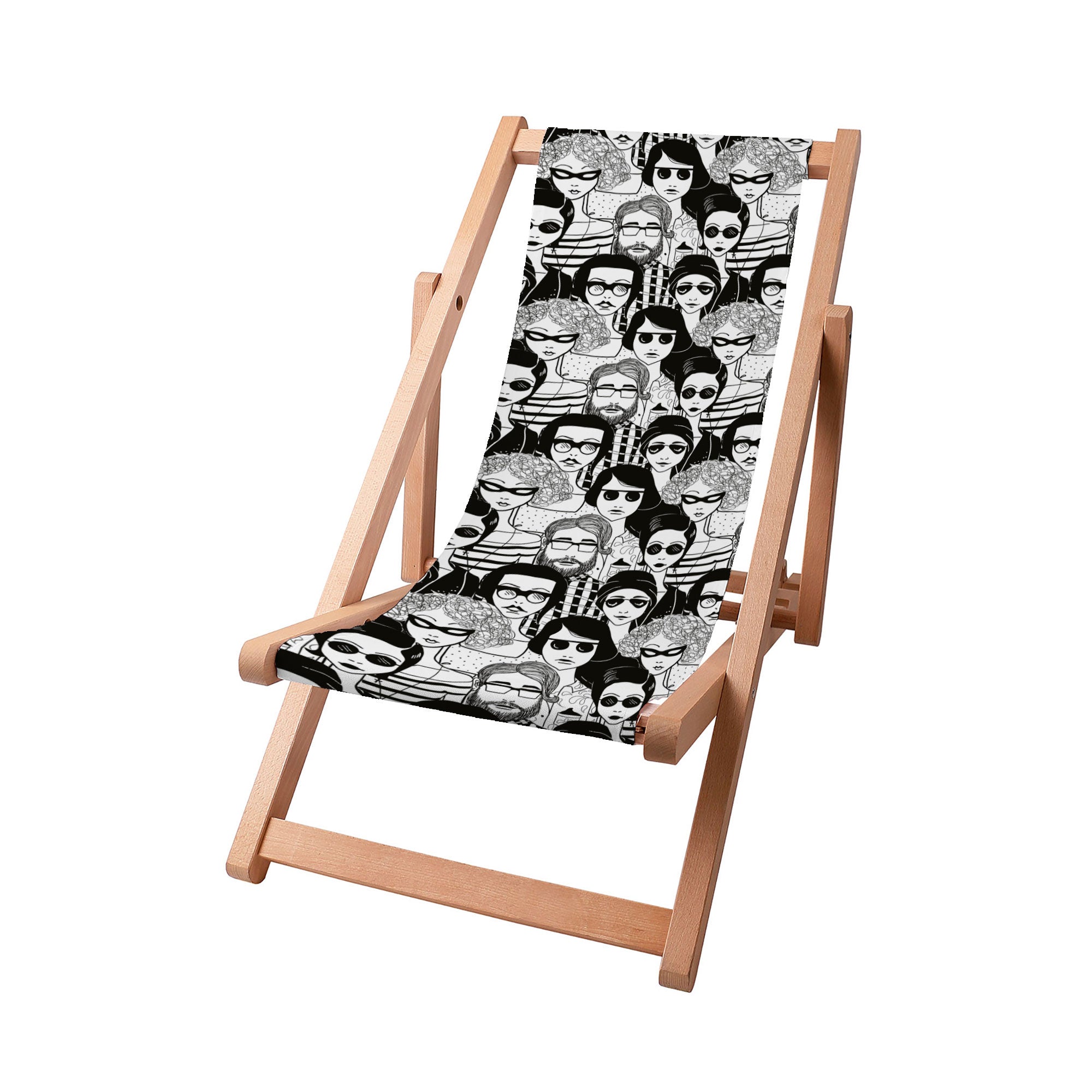 Wooden Deck Chair Face-S