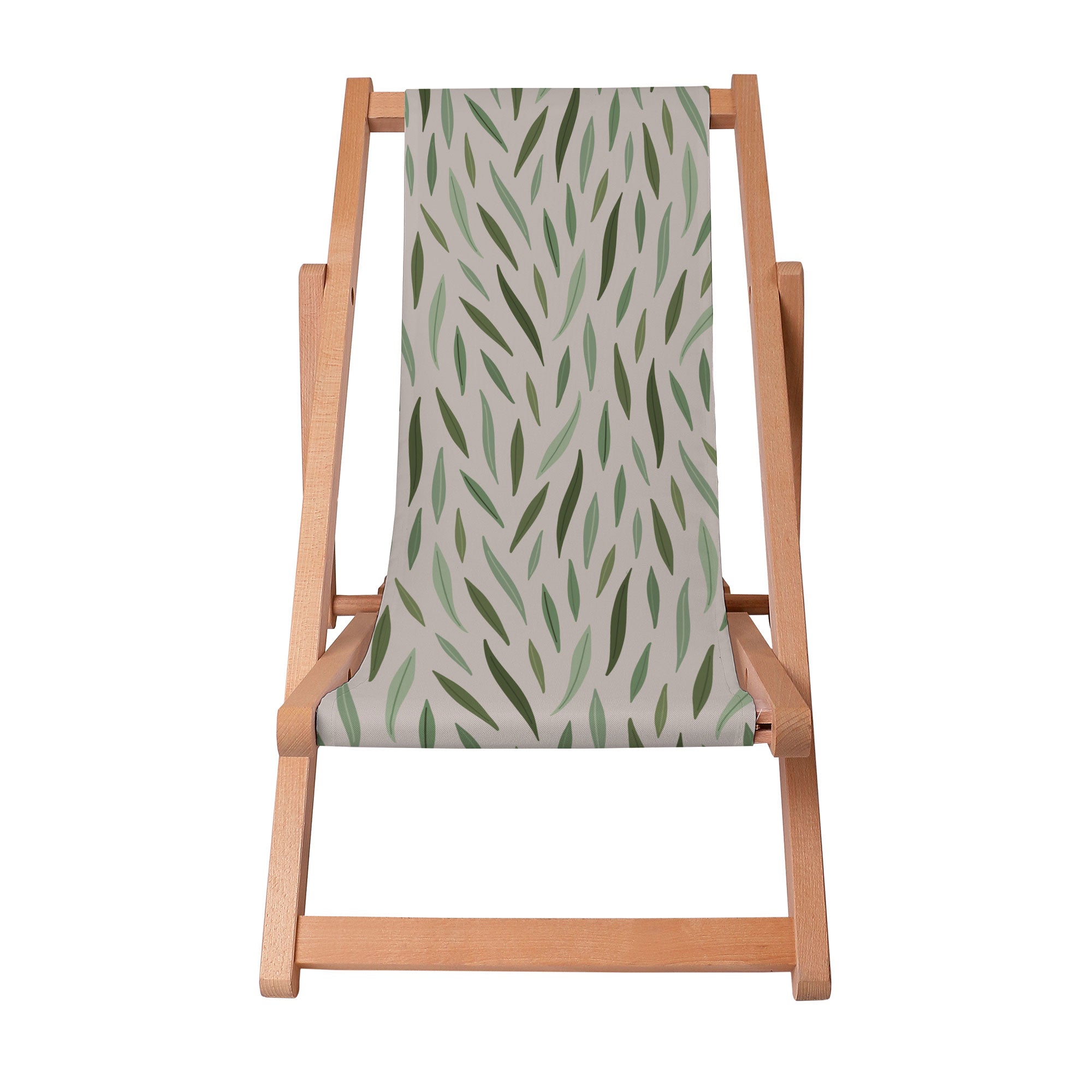 Dřevěné lehátko Green Leaves Pattern-S