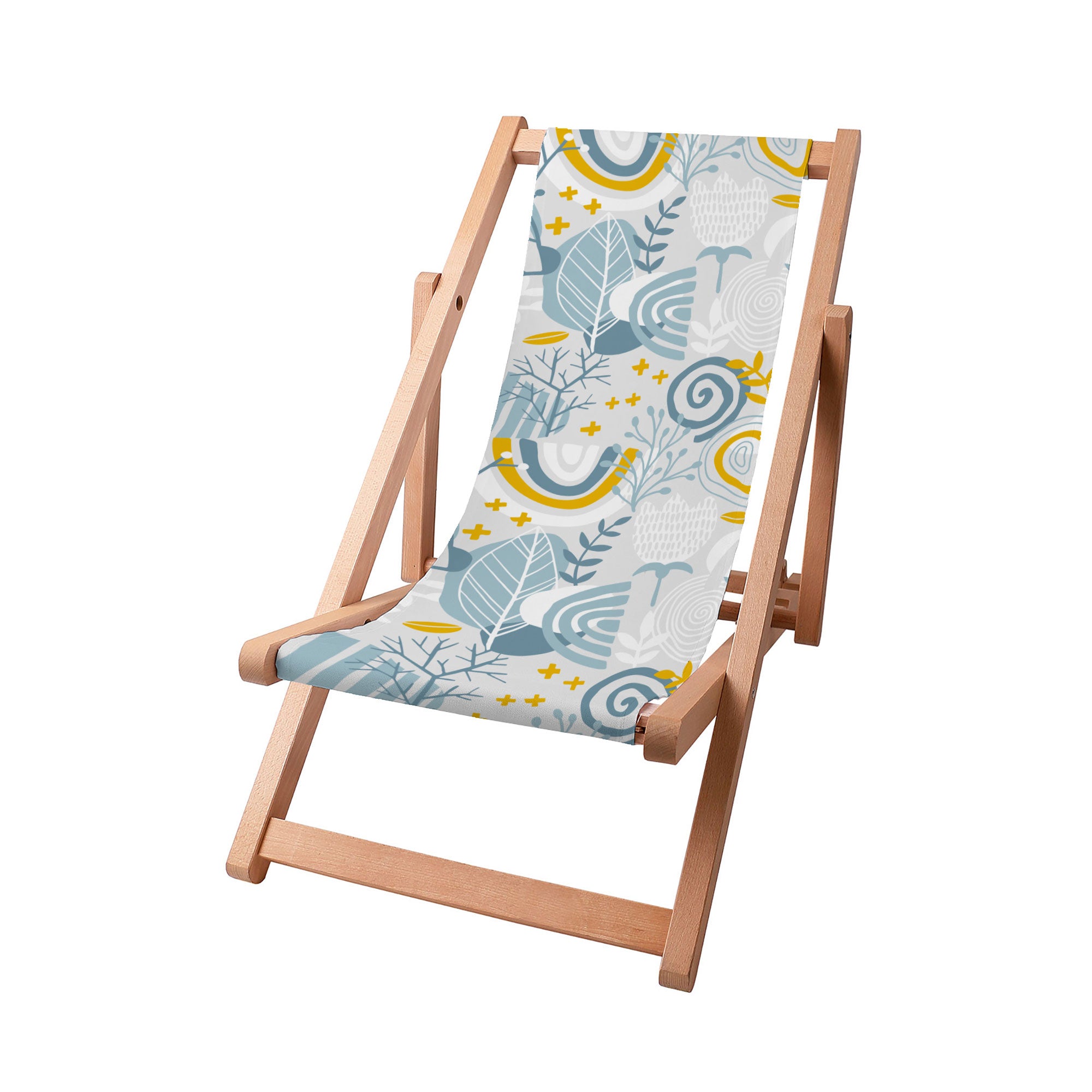 Leżak drewniany Grey Floral Pattern
