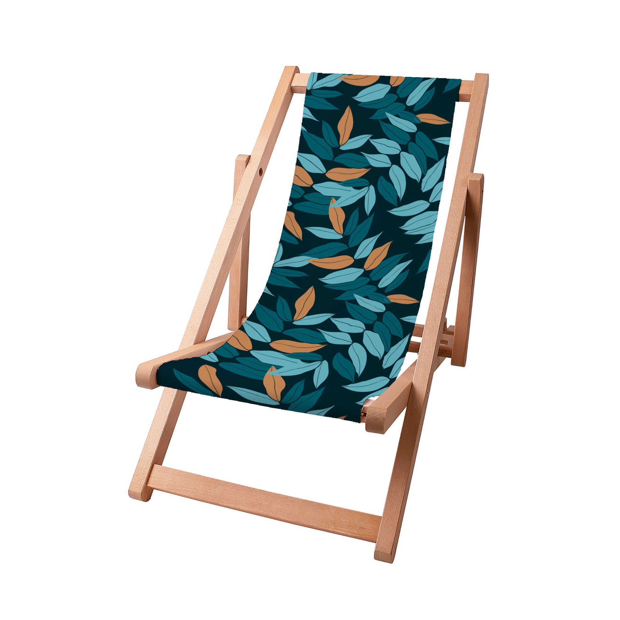 Holzliegestuhl Minimalistisches Blättermuster-S
