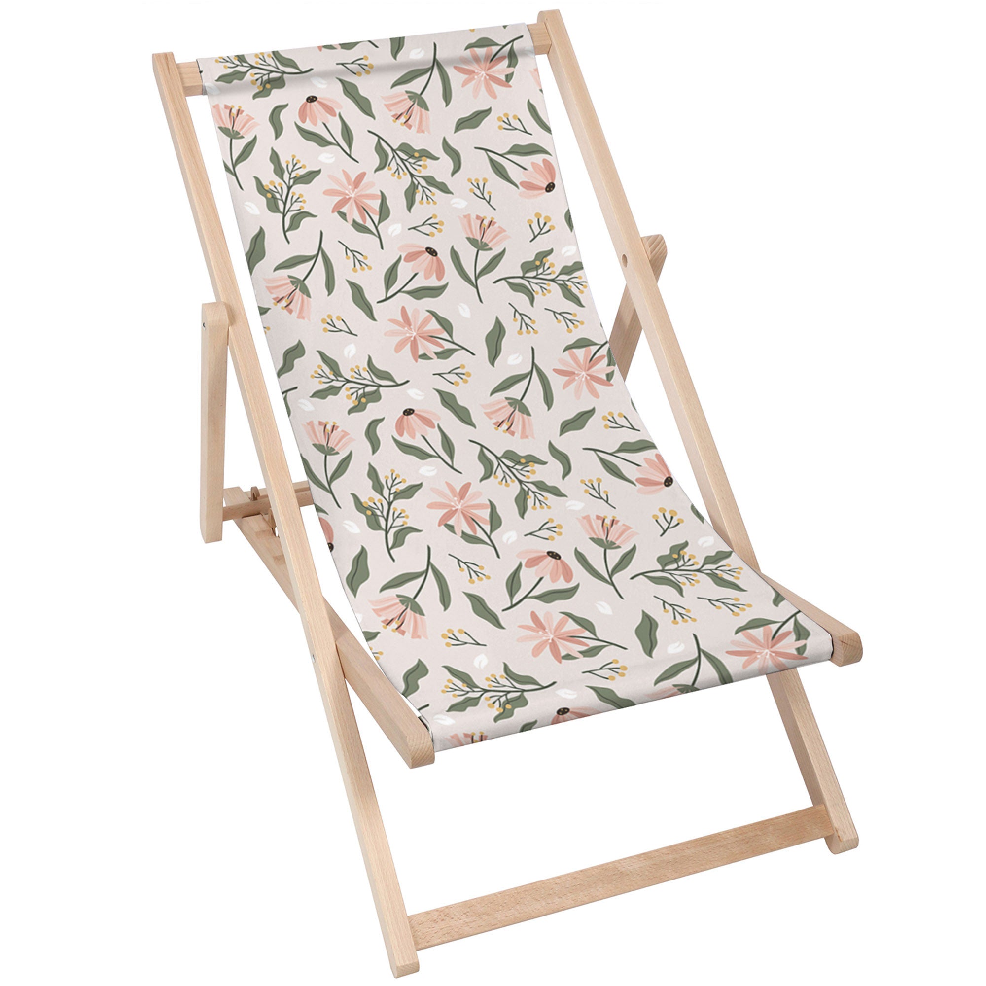 Dřevěné lehátko Peach Tones Flowers-M