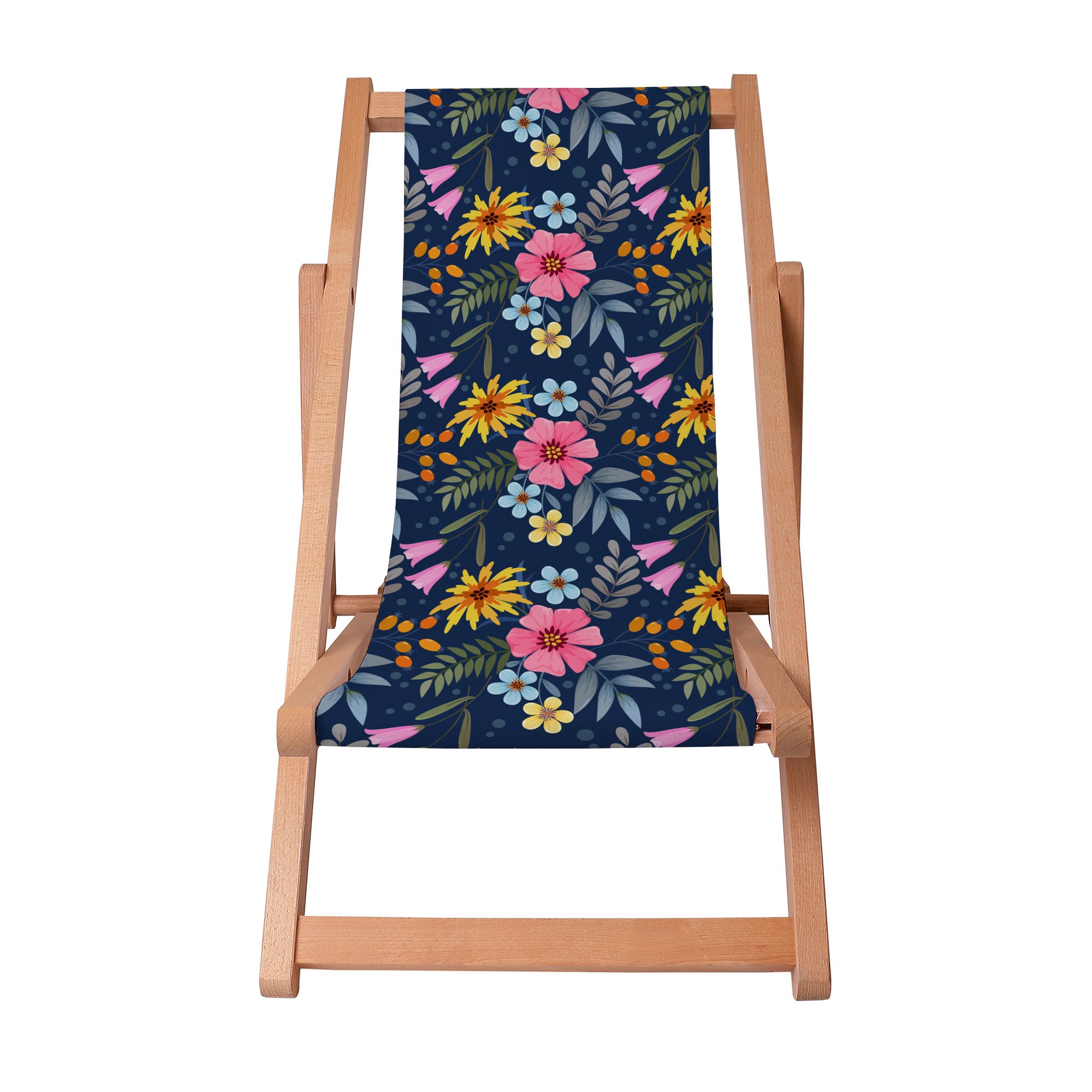 Wooden Deck Chair Spring Flowers