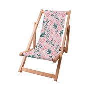 Wooden Deck Chair Sweet Leaves Pattern