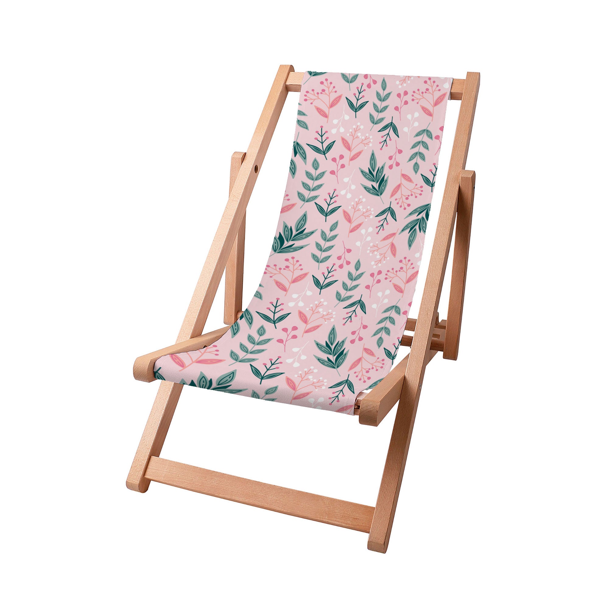 Leżak drewniany Sweet Leaves Pattern