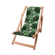 Wooden Deck Chair Tropical Leaves Pattern-S