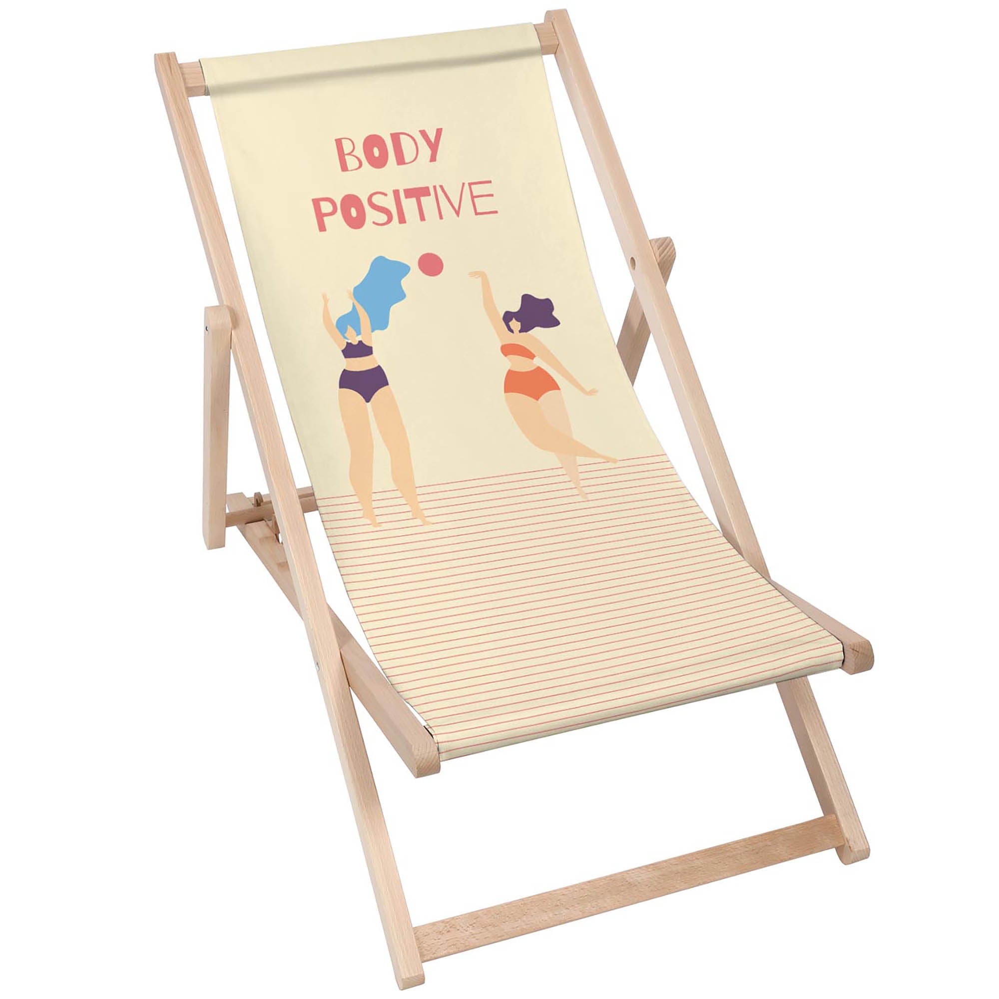 Dřevěné lehátko Body Positive žluté