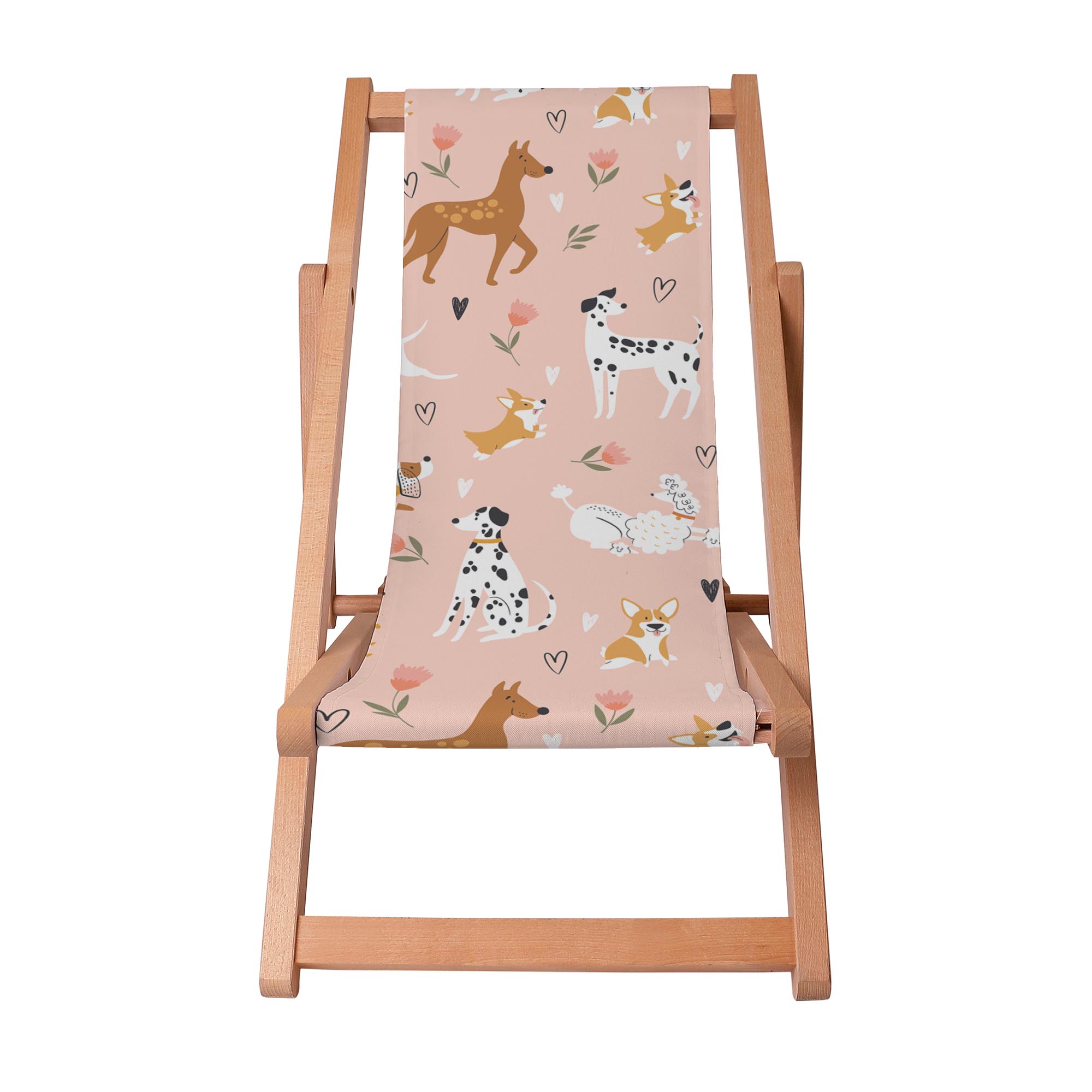 Holzliegestuhl Rosa Cartoon Hunde