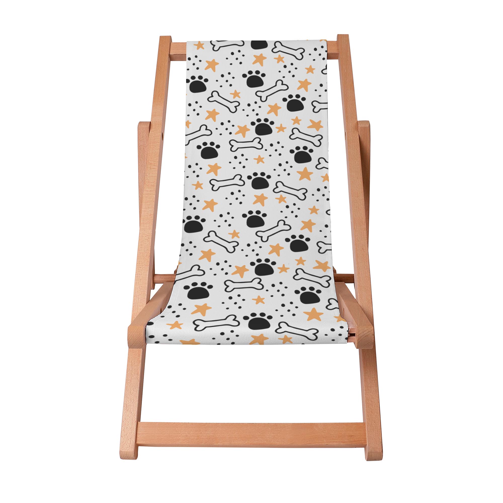 Wooden Deck Chair Puppy Bones