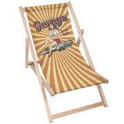 Holzliegestuhl Garage Orange