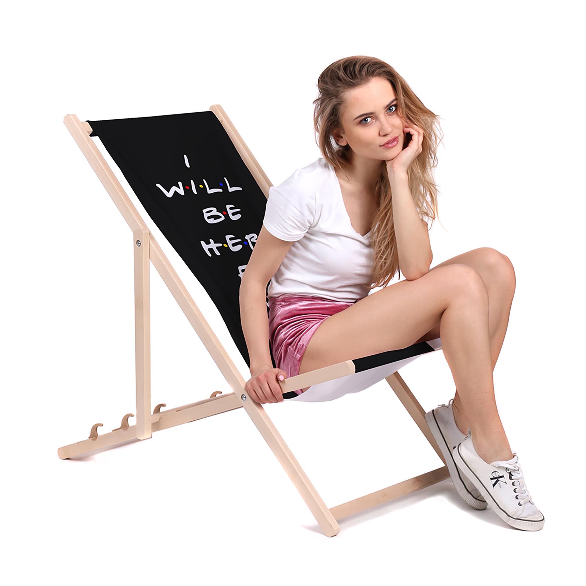 Holzliegestuhl Ich bin für dich da