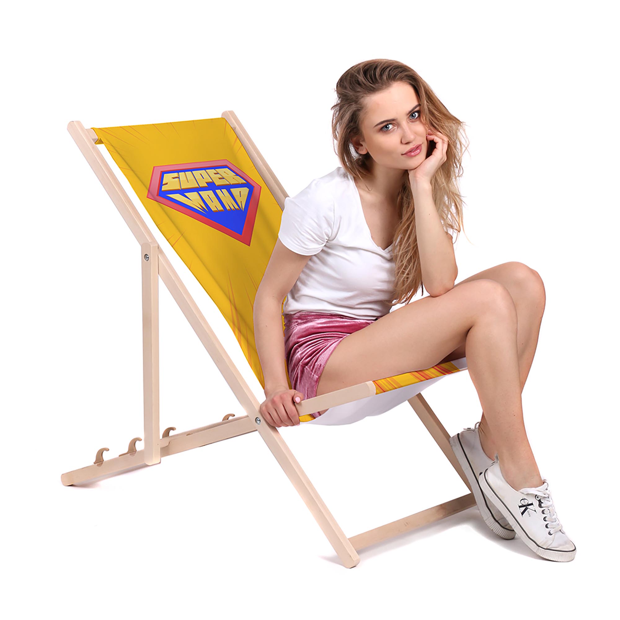 Drevené ležadlo Super Mama