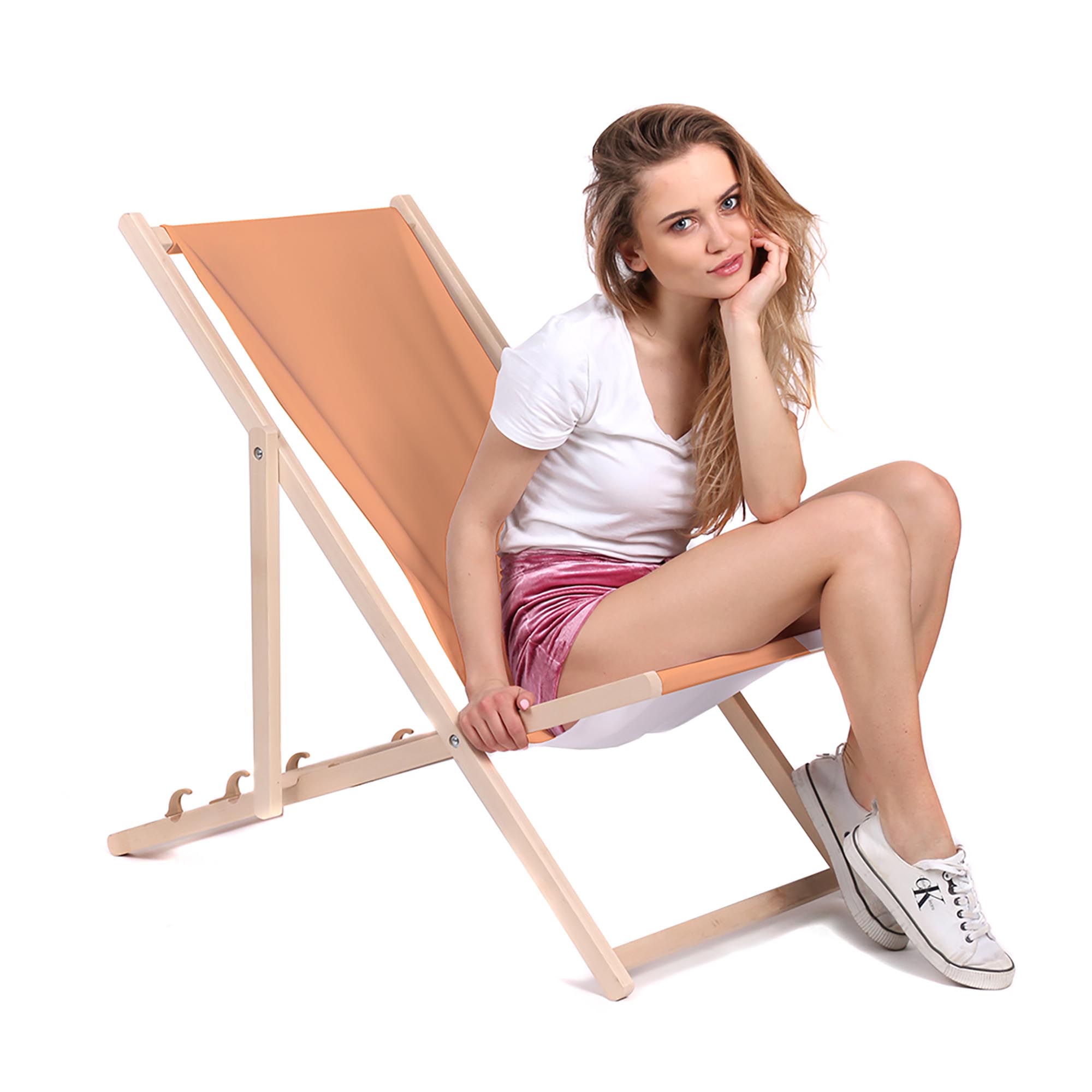 Drevené ležadlo Basic-M-BEIGE