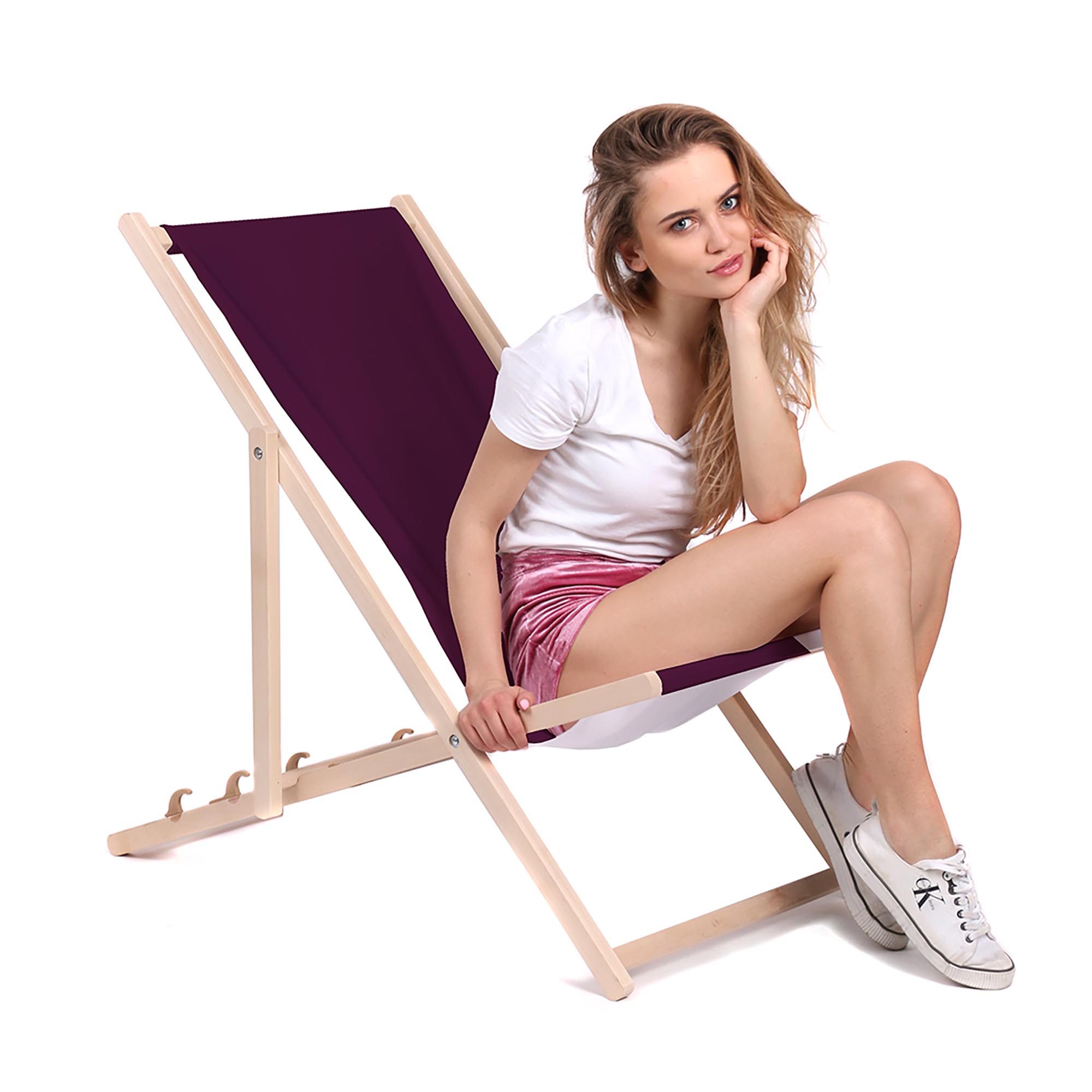Holzliegestuhl Basic-M-PLUM