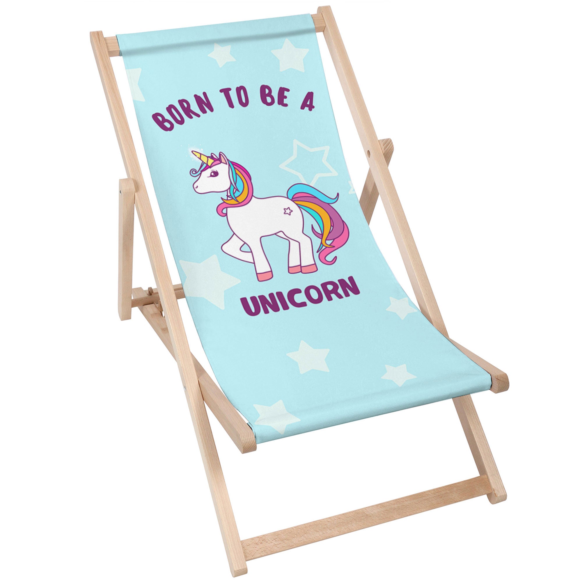 Holzliegestuhl Born to be a unicorn-M