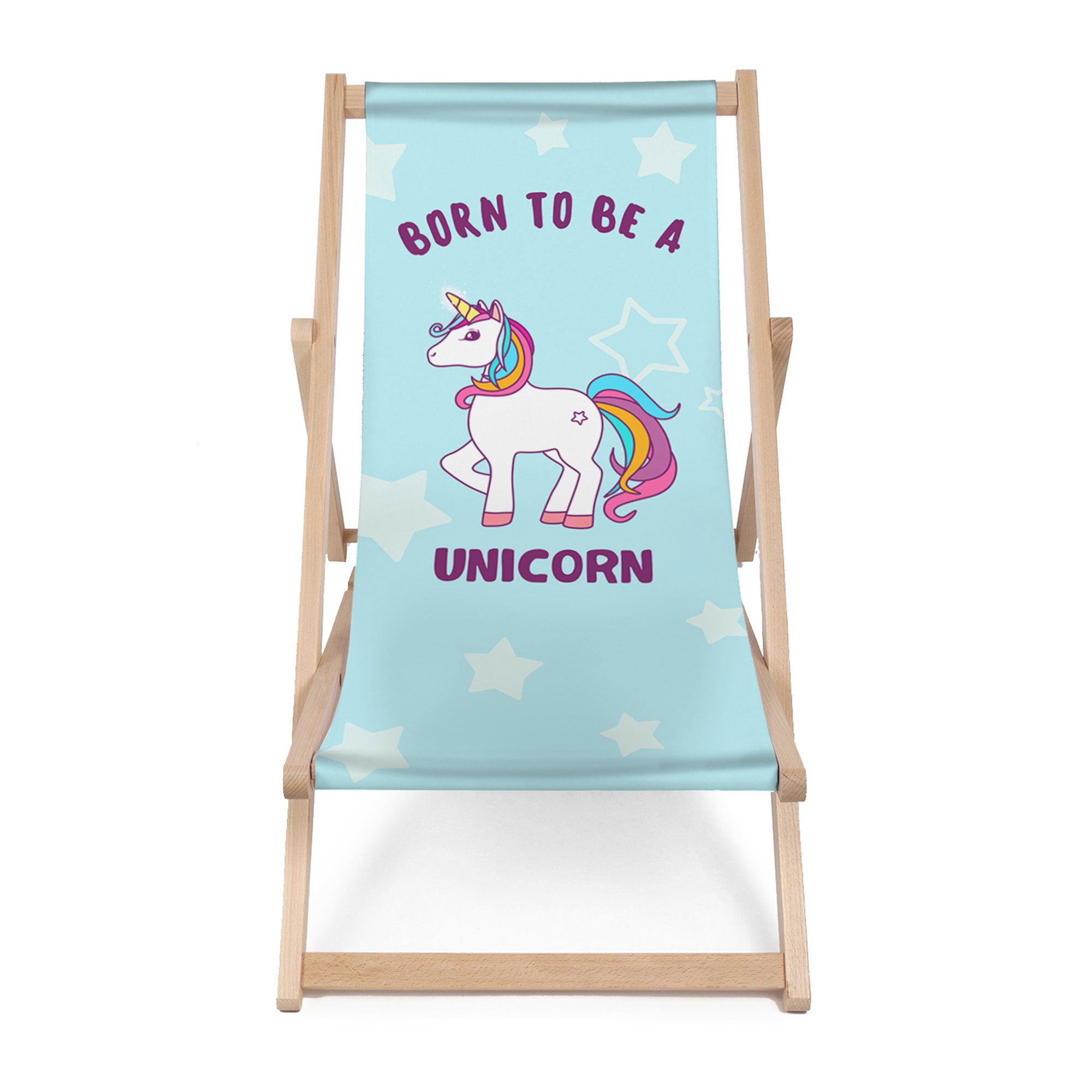 Holzliegestuhl Born to be a unicorn-M