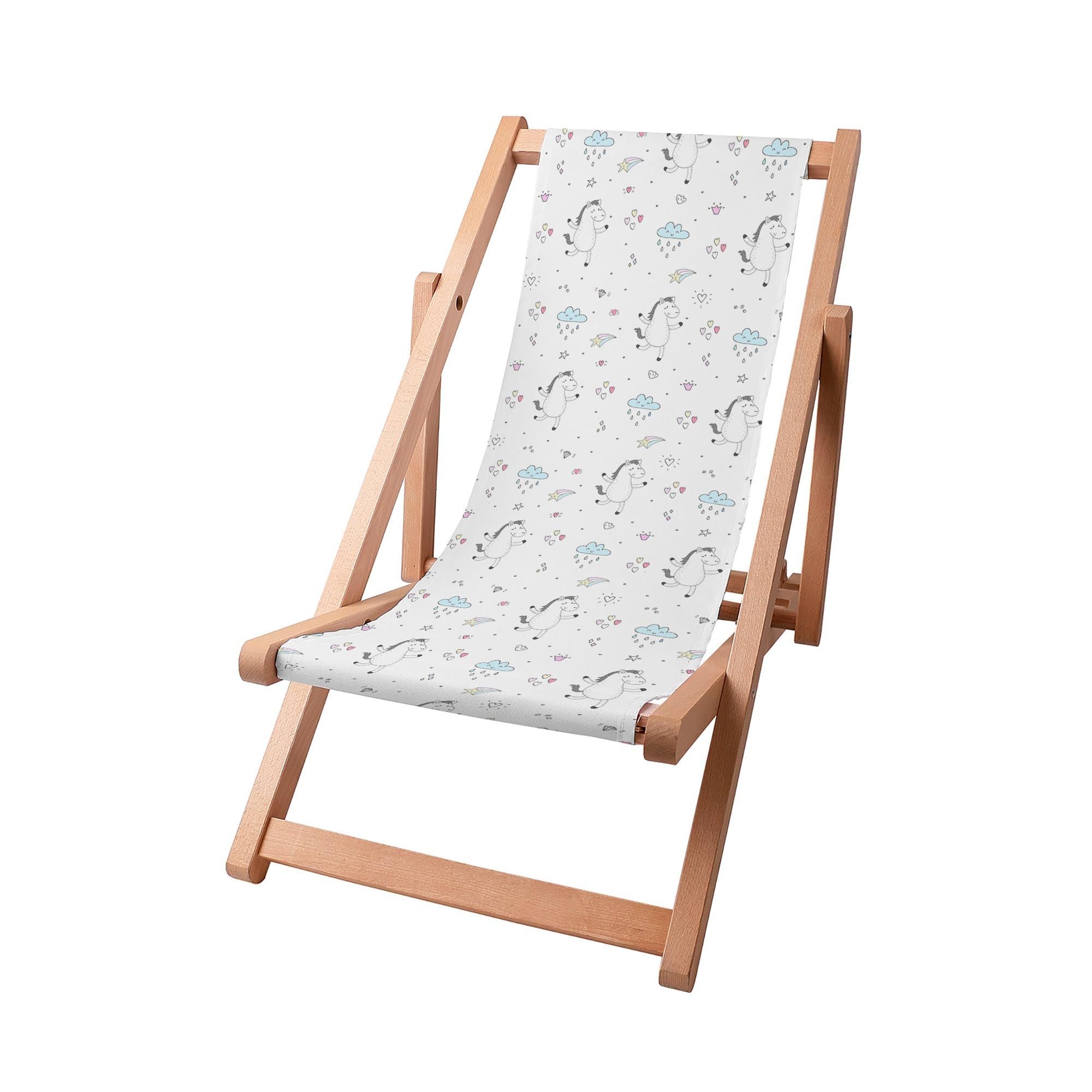 Wooden deck chair Dancing Ponies