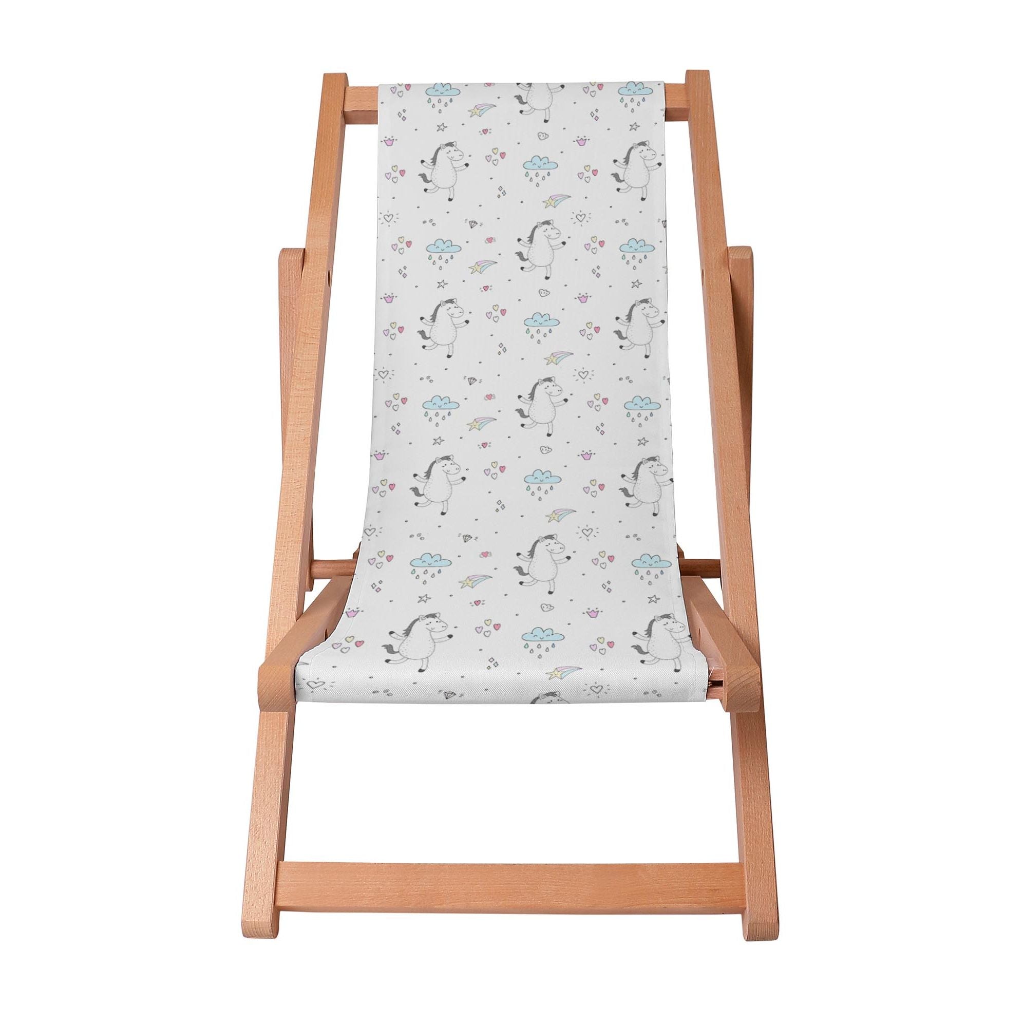 Wooden deck chair Dancing Ponies