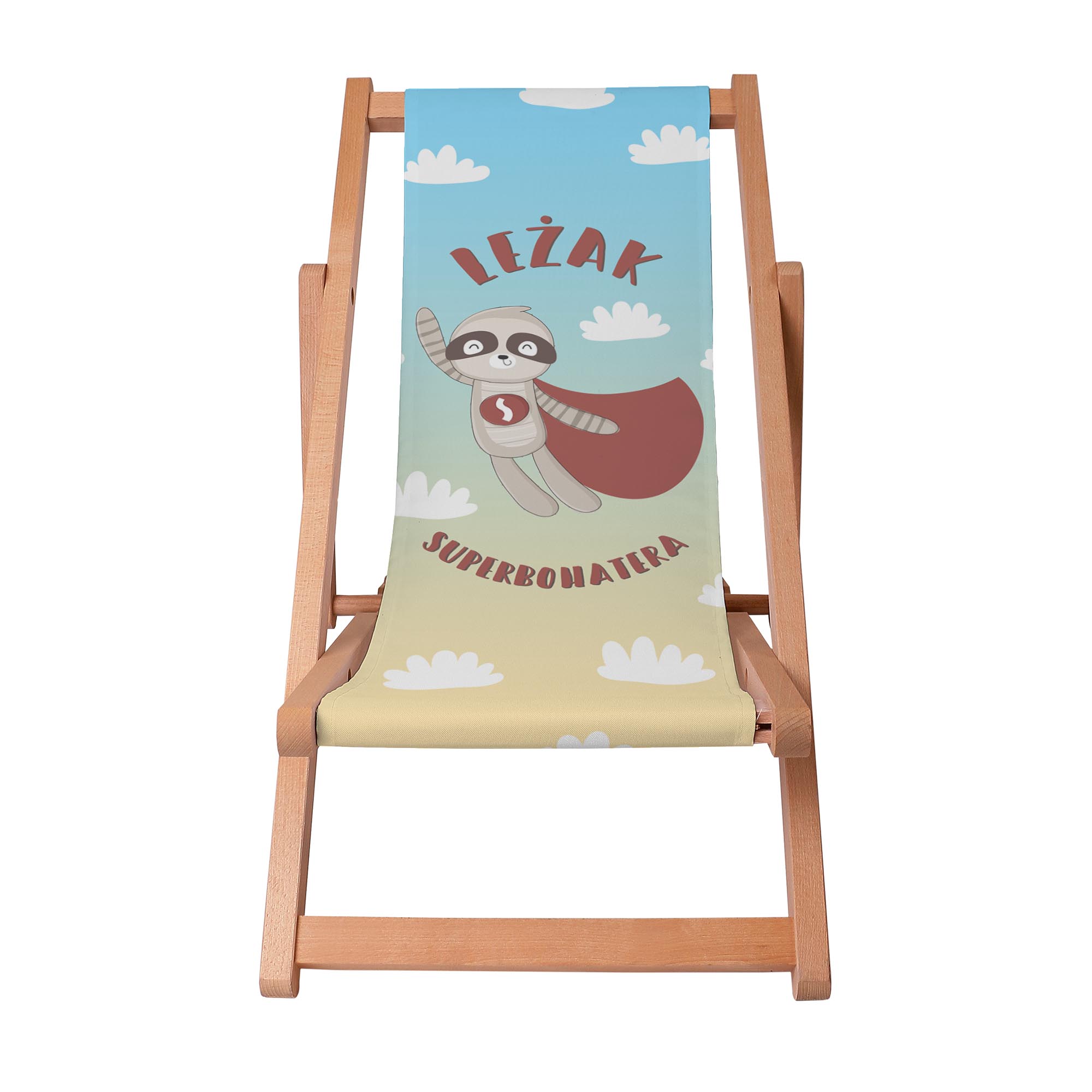 Wooden deck chair for Superhero