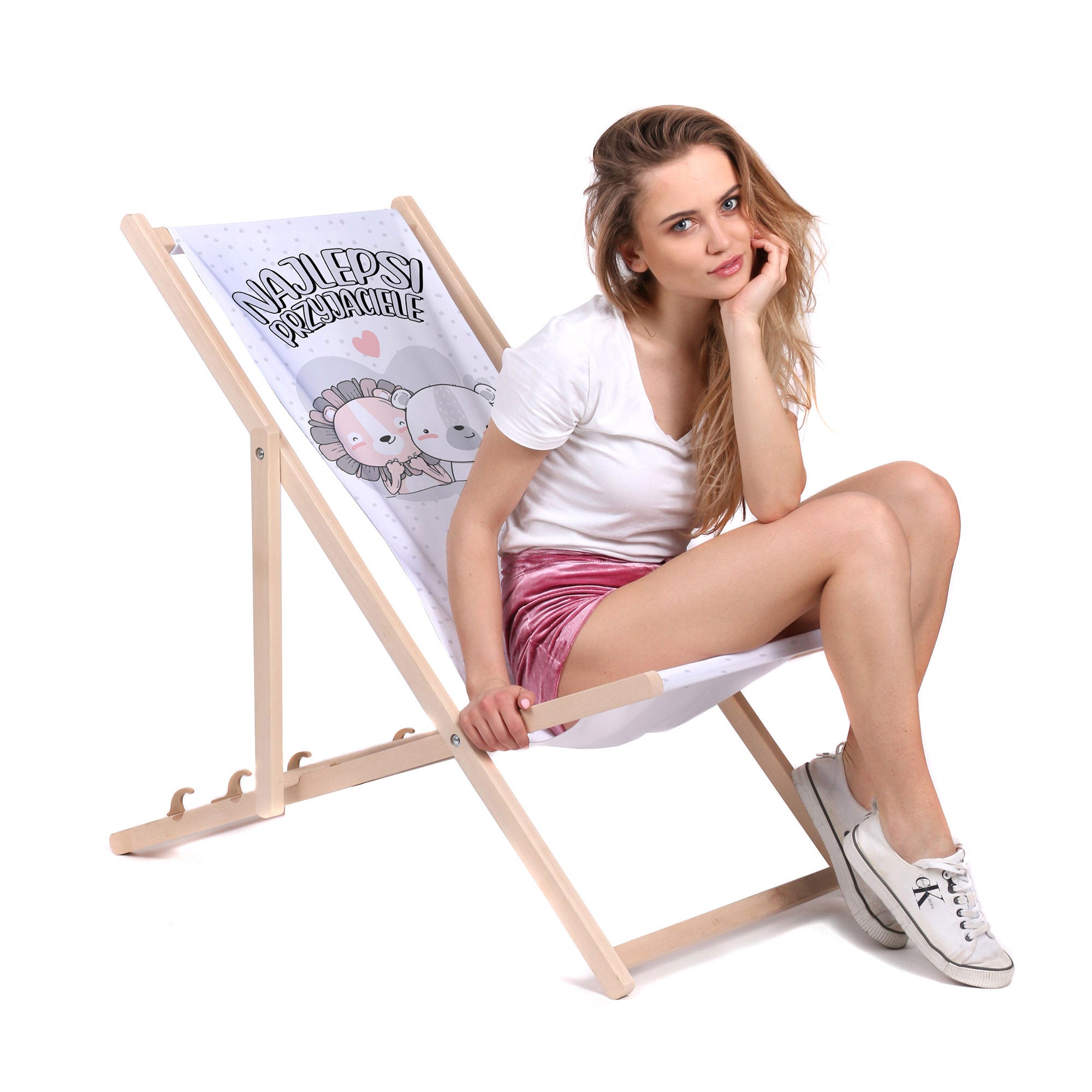 Wooden Deck Chair Best Friends-M