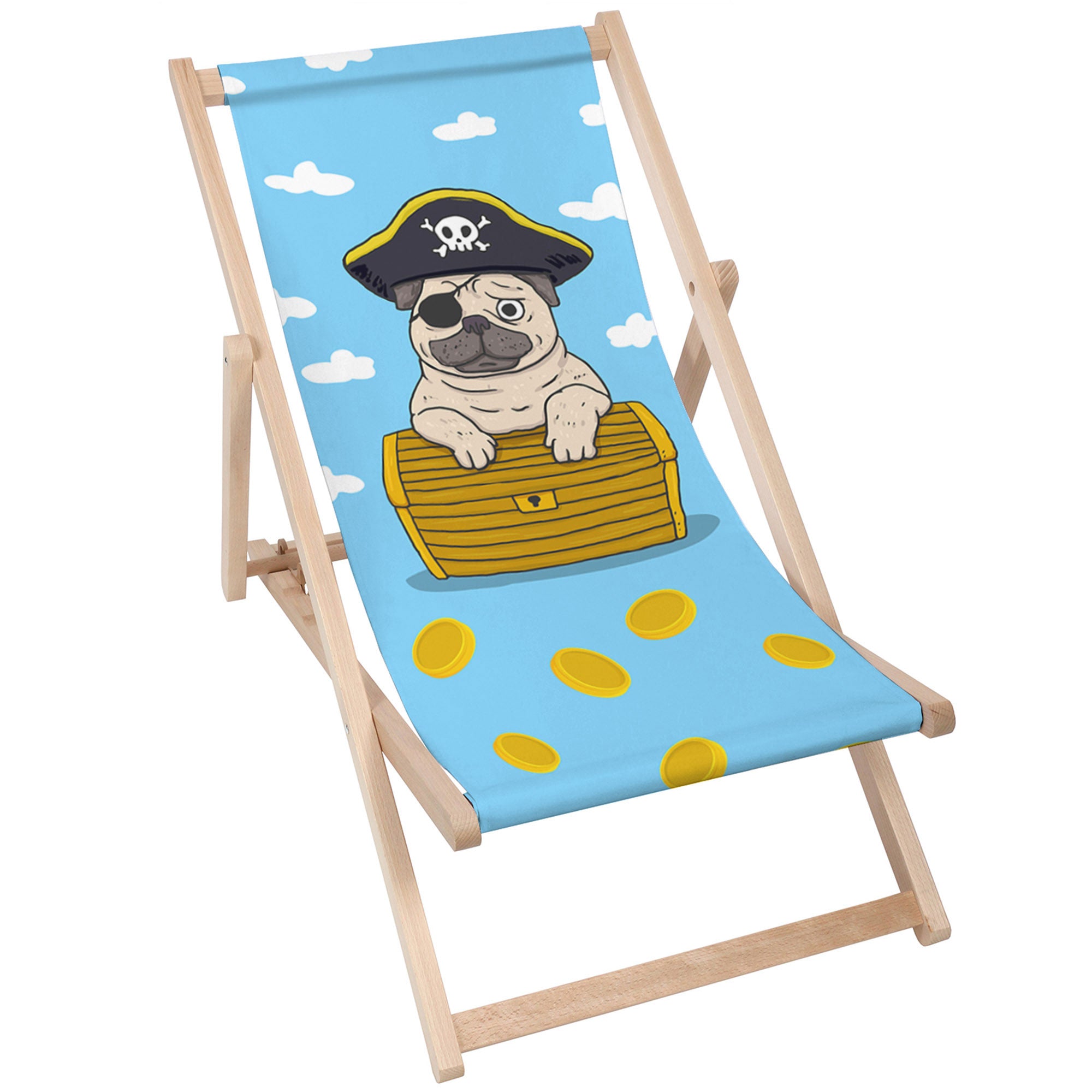 Holzliegestuhl Piraten Mops-M