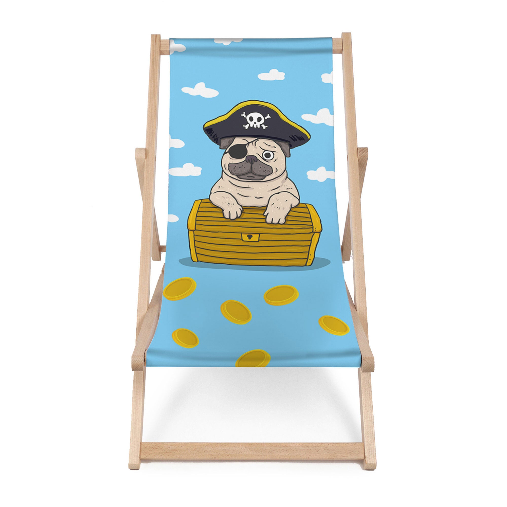 Holzliegestuhl Piraten Mops-M