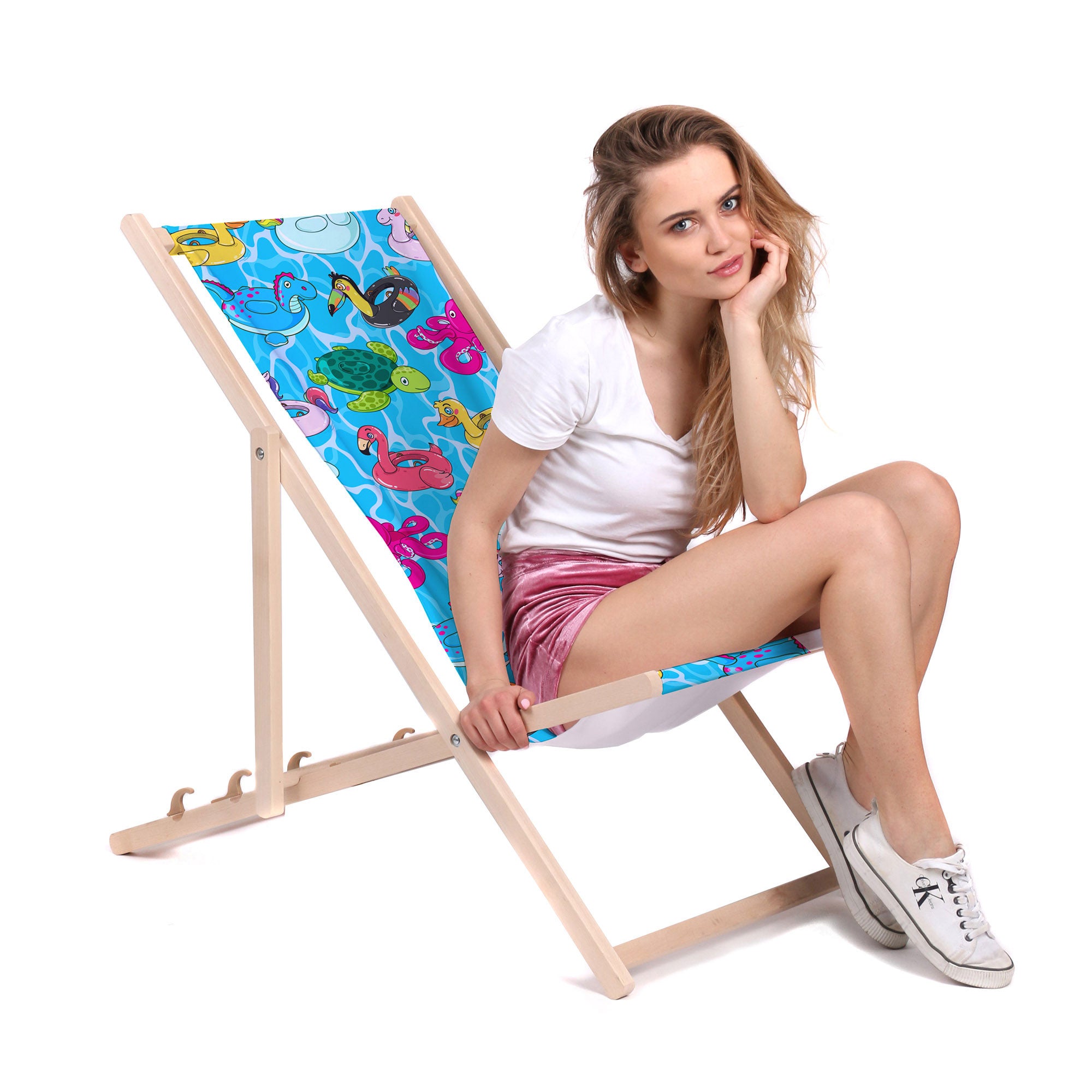 Wooden Deck Chair Pool Toys-M
