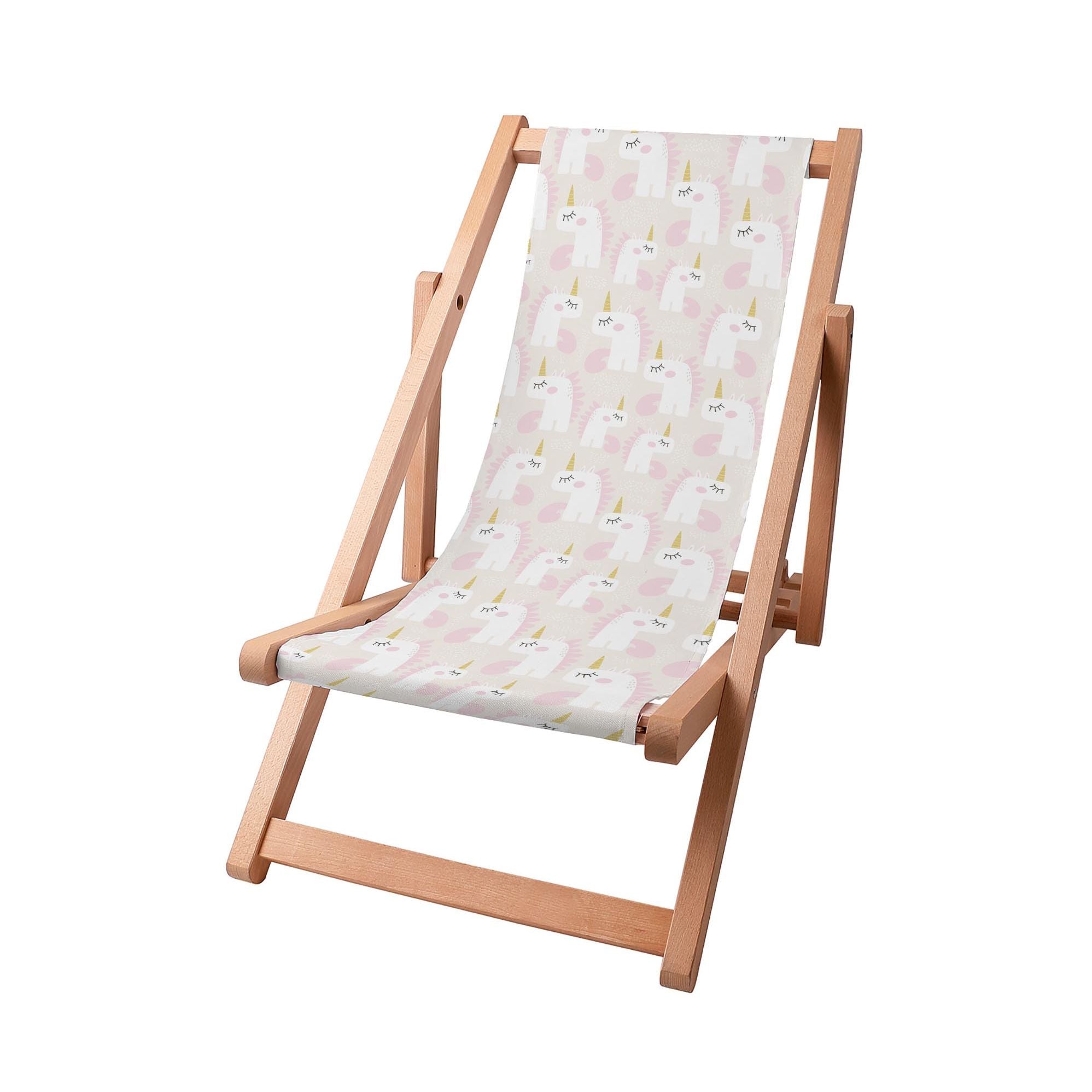 Leżak drewniany Sweet Pink Unicorn-S