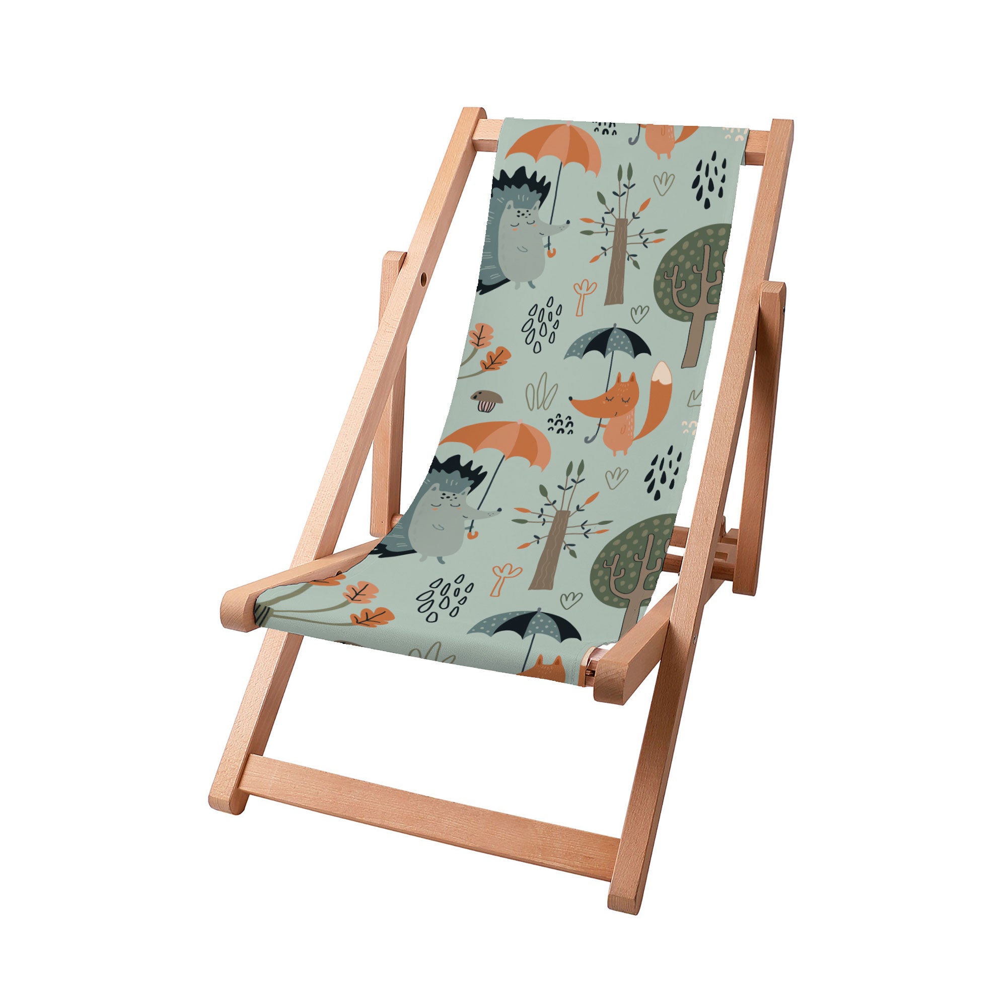Wooden Deck Chair Autumn Forest