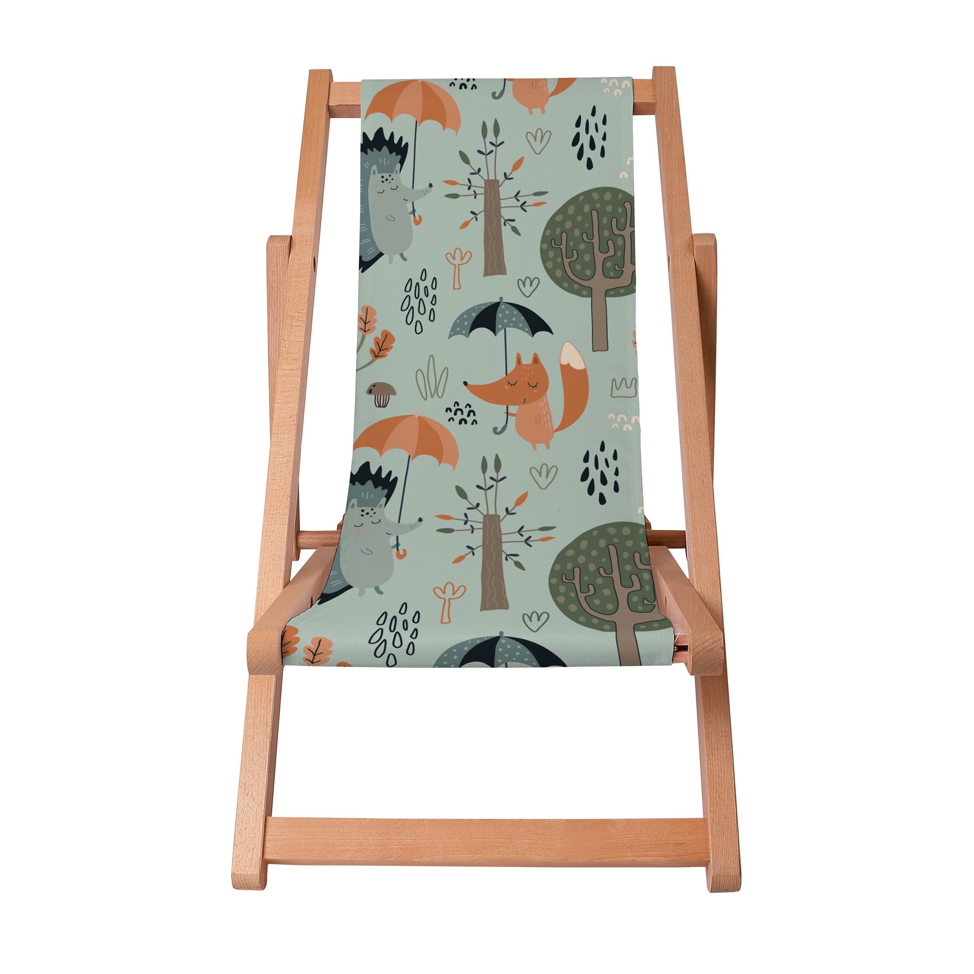 Wooden Deck Chair Autumn Forest