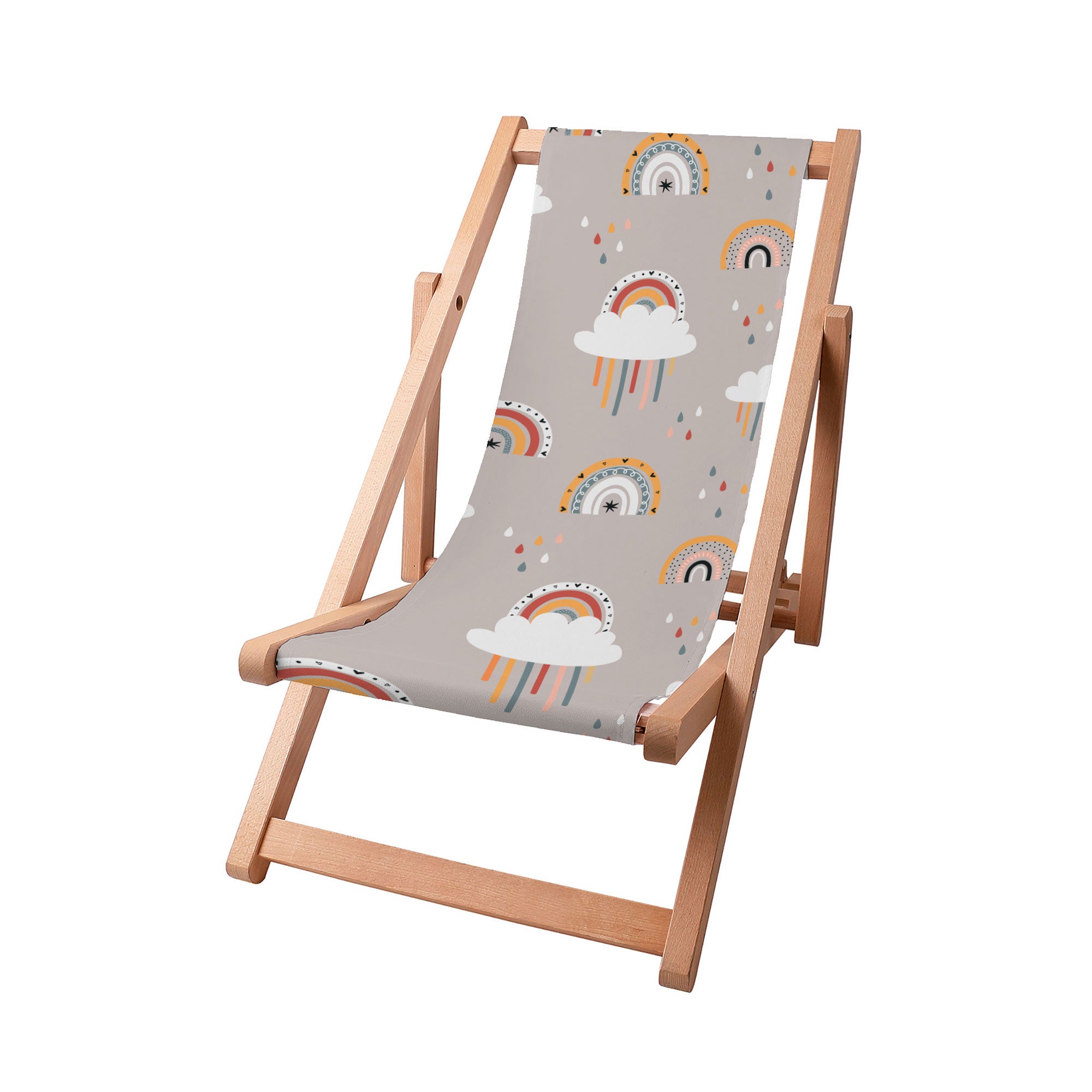 Leżak drewniany Beige Rainbow
