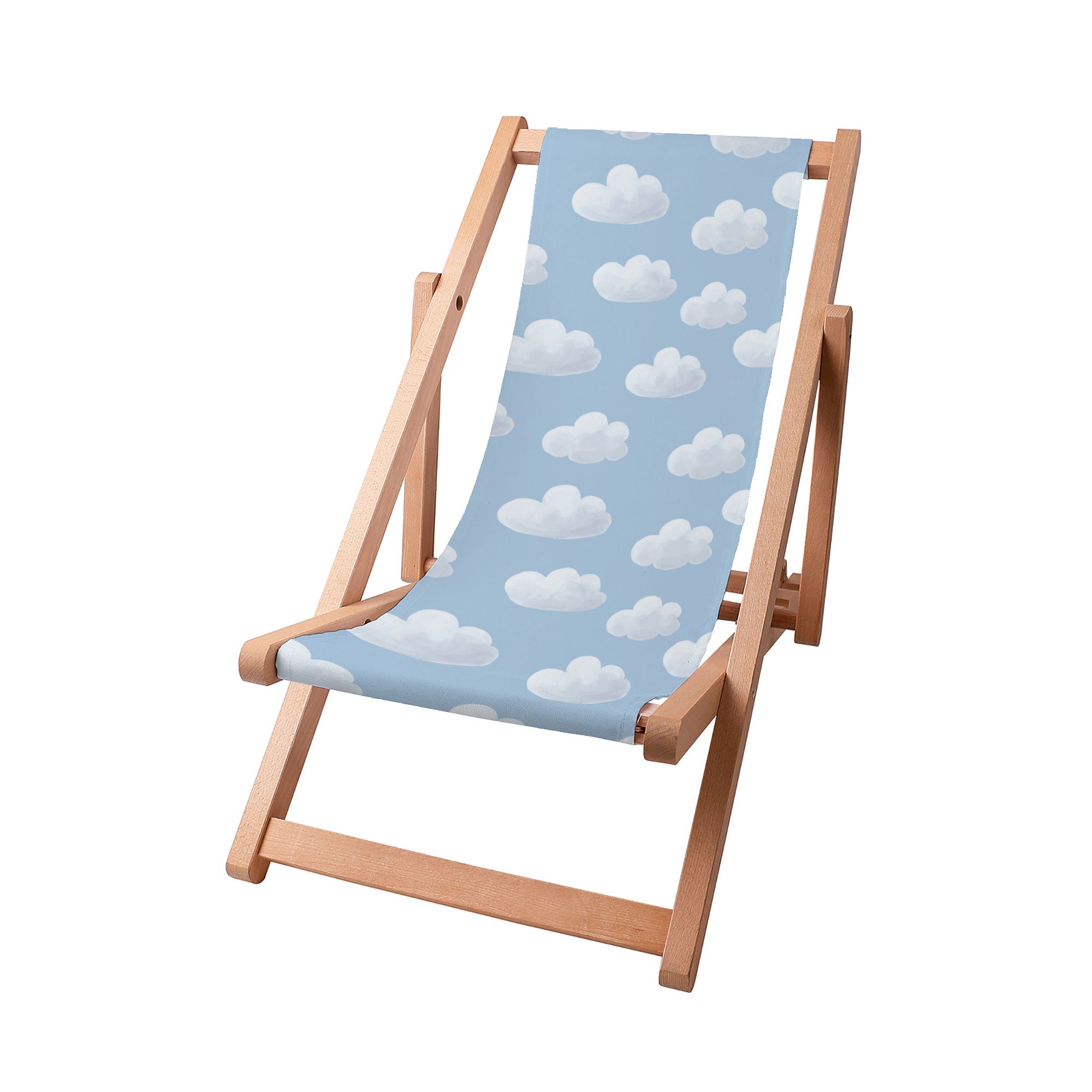 Holzliegestuhl Blaue Wolken-S