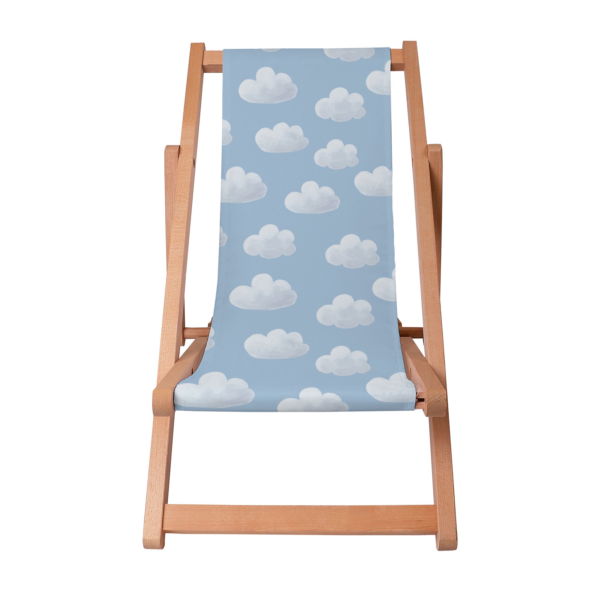 Holzliegestuhl Blaue Wolken
