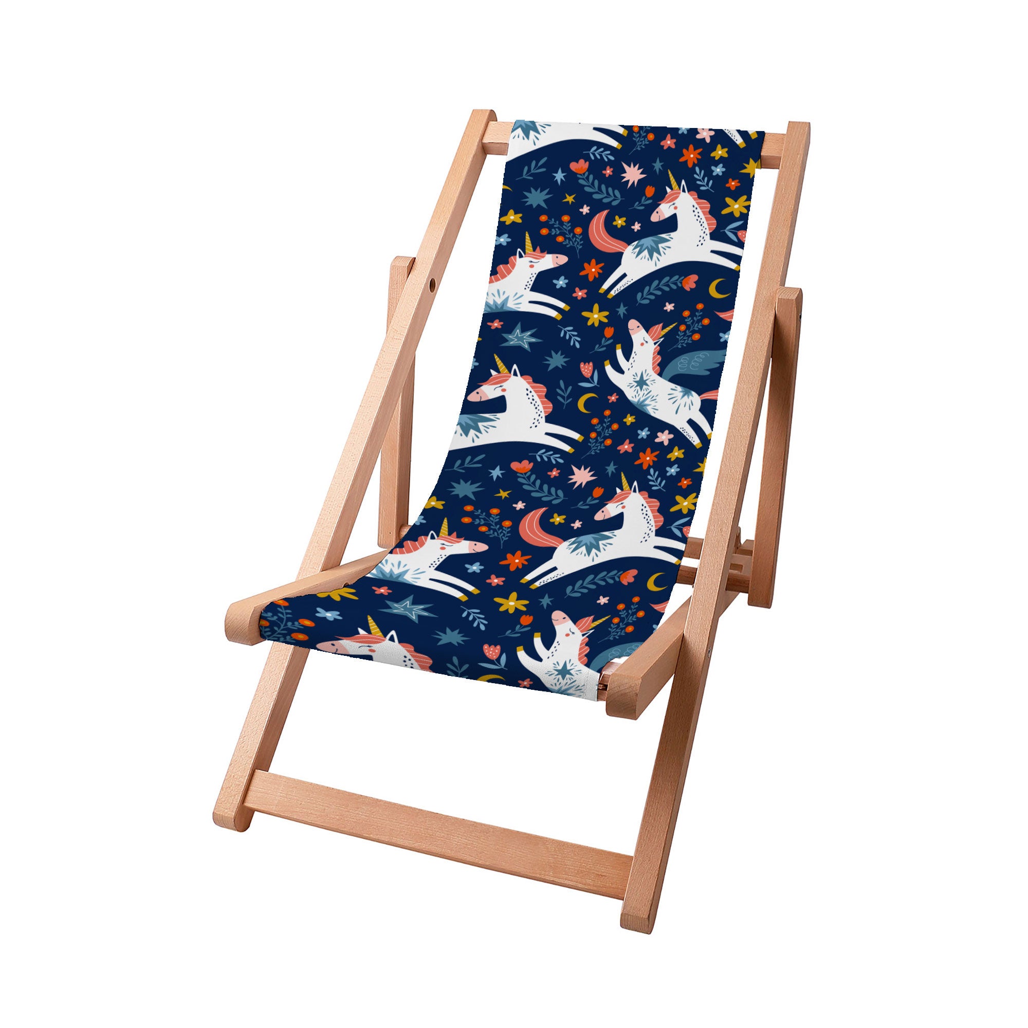Wooden Deck Chair Fairy Unicorns