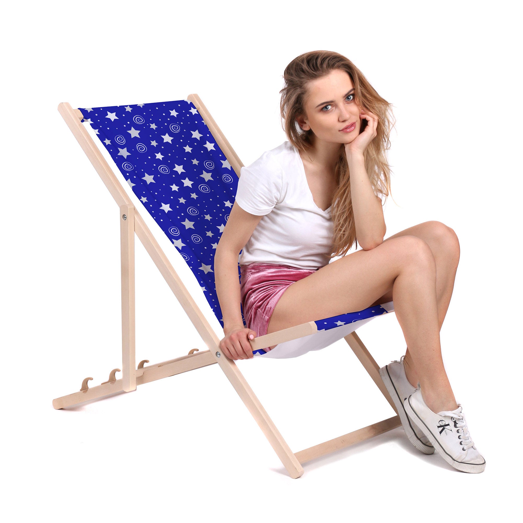 Leżak drewniany Night Sky Pattern-M