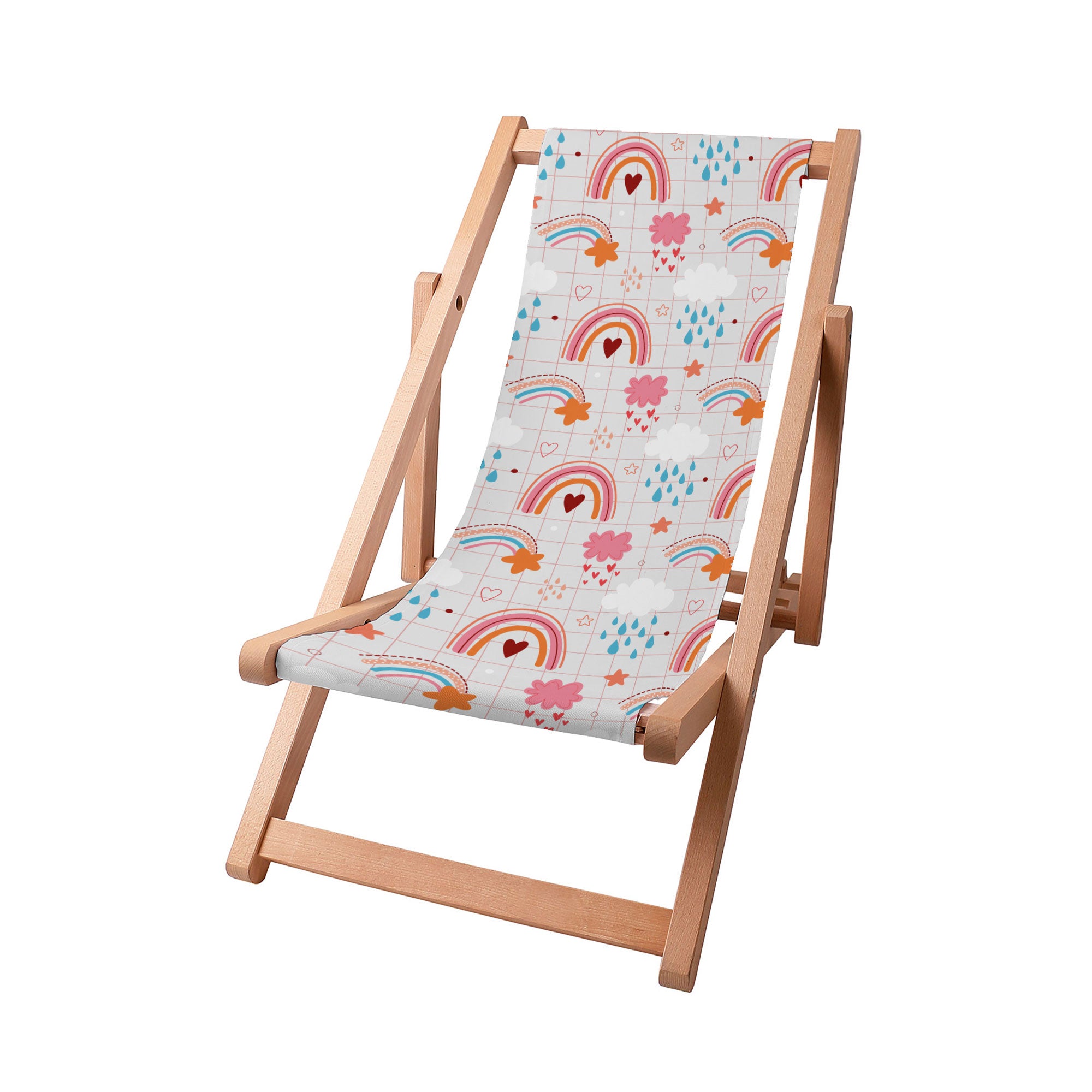 Leżak drewniany Pink Rainbow-S