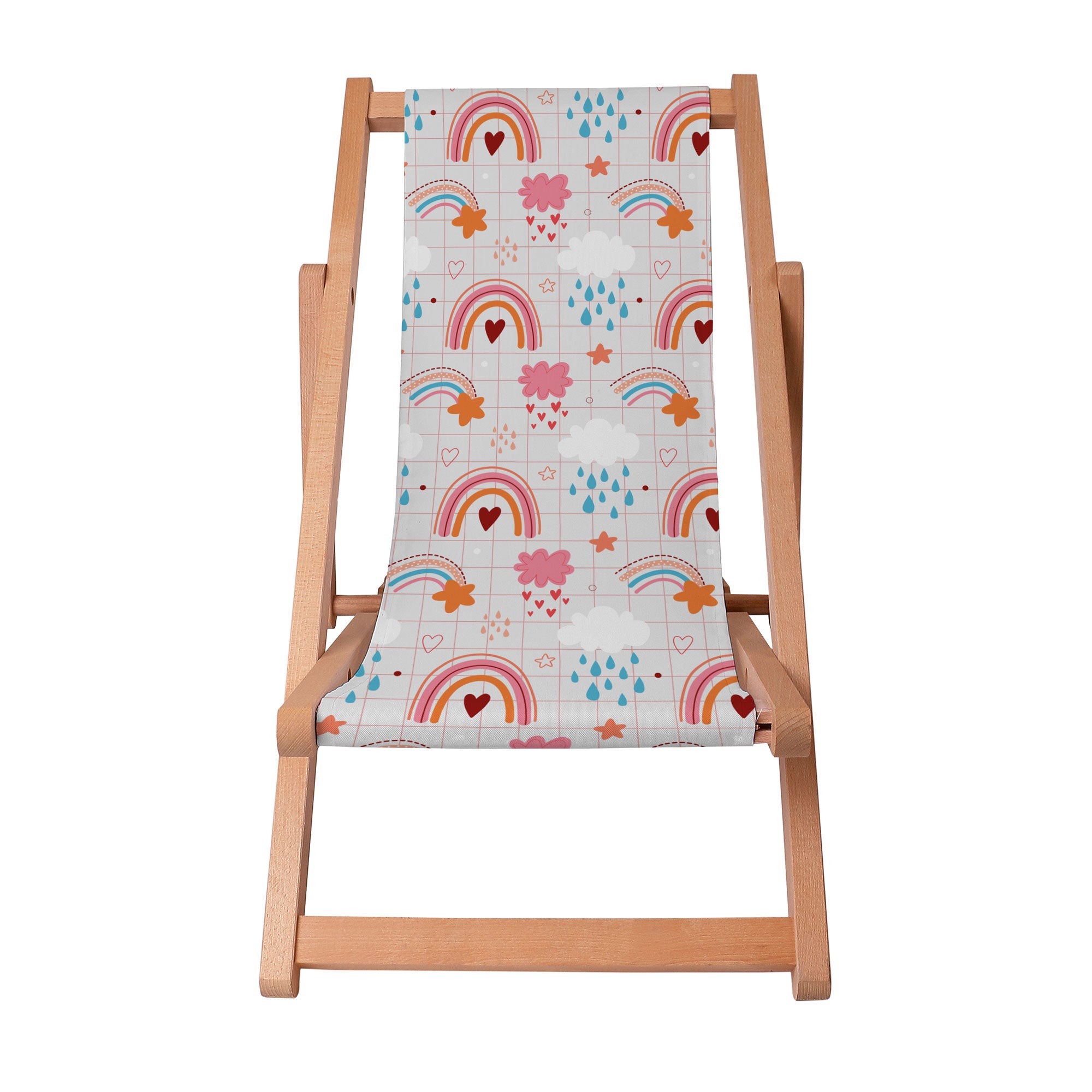Leżak drewniany Pink Rainbow-S