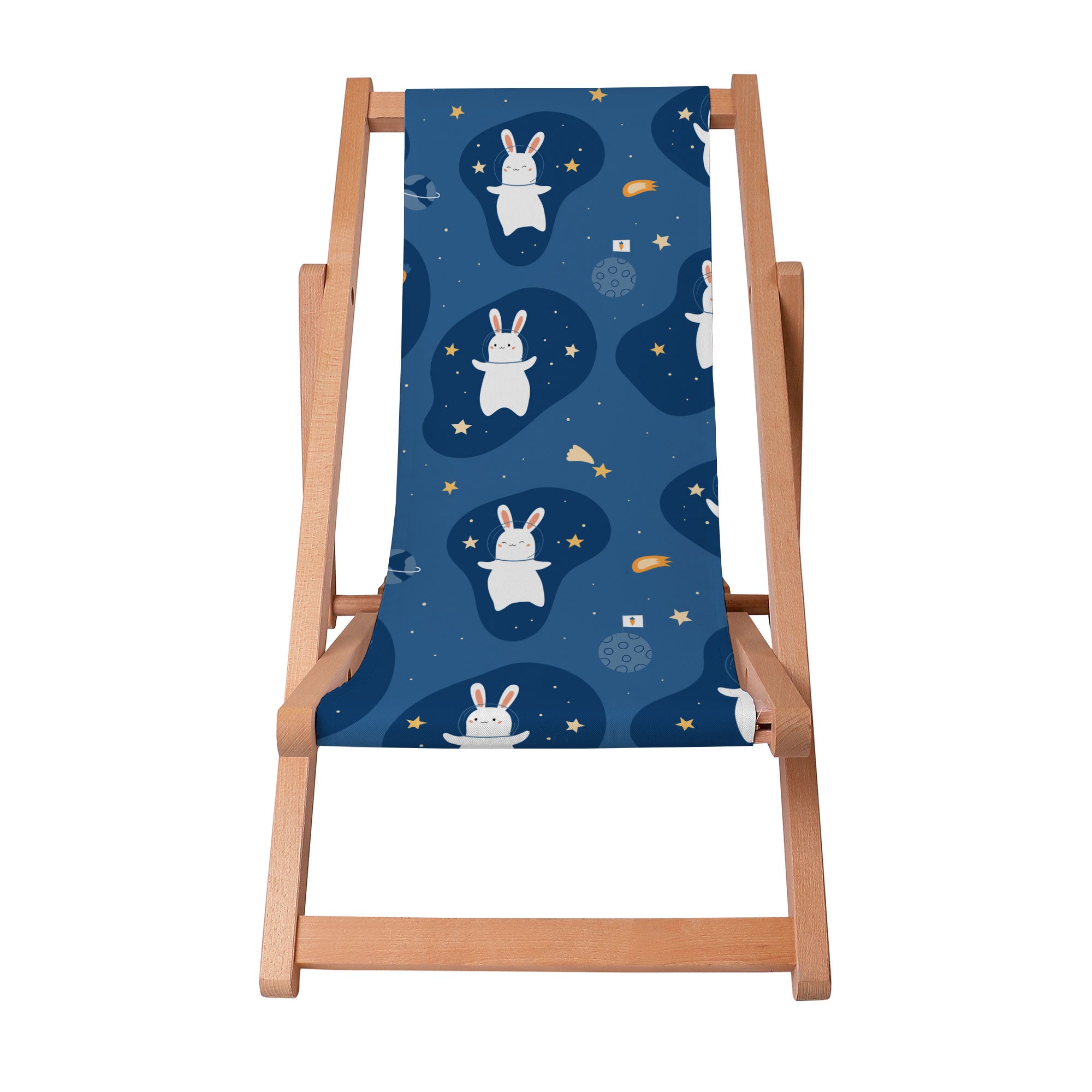 Leżak drewniany Rabbit int the Space