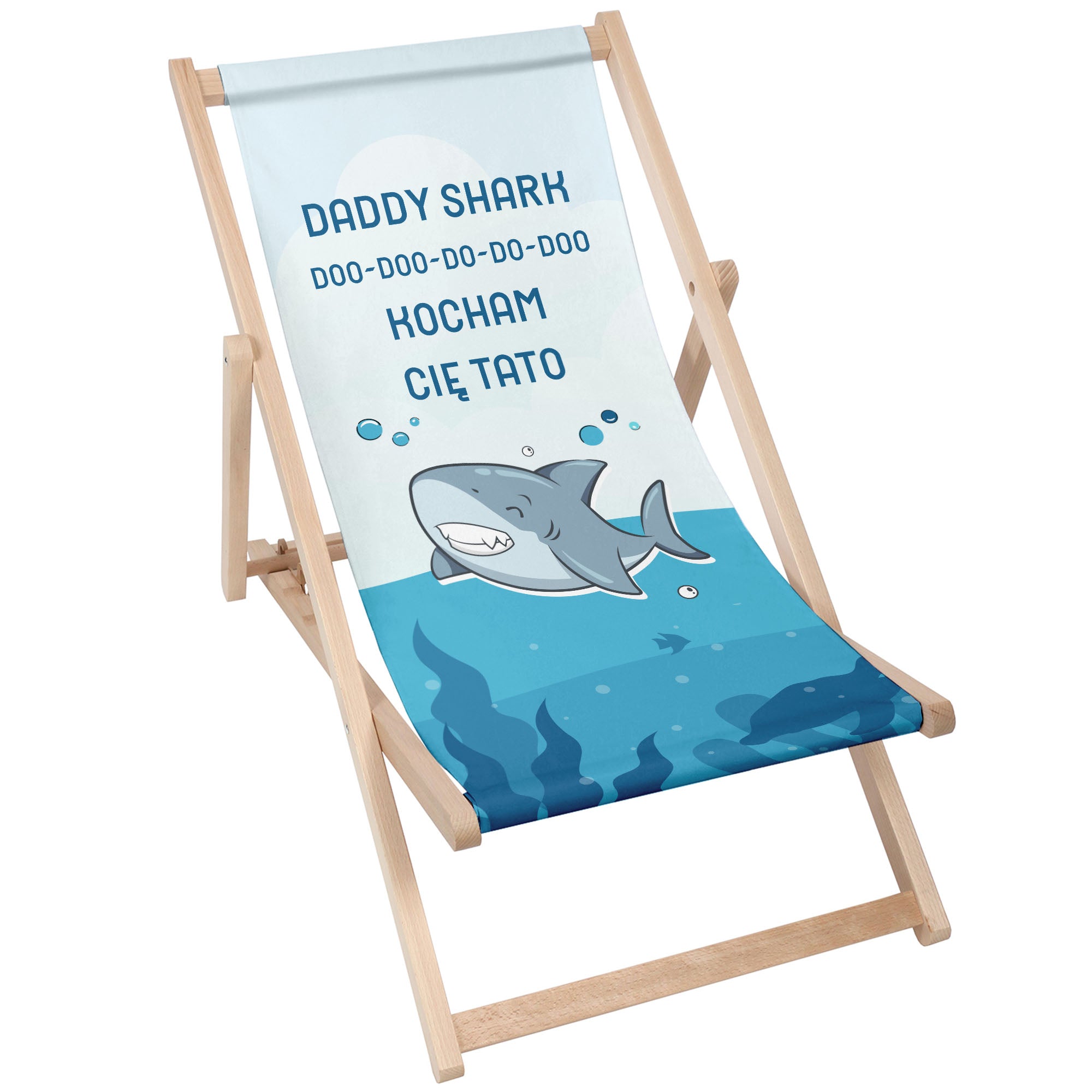 Leżak drewniany Daddy Shark