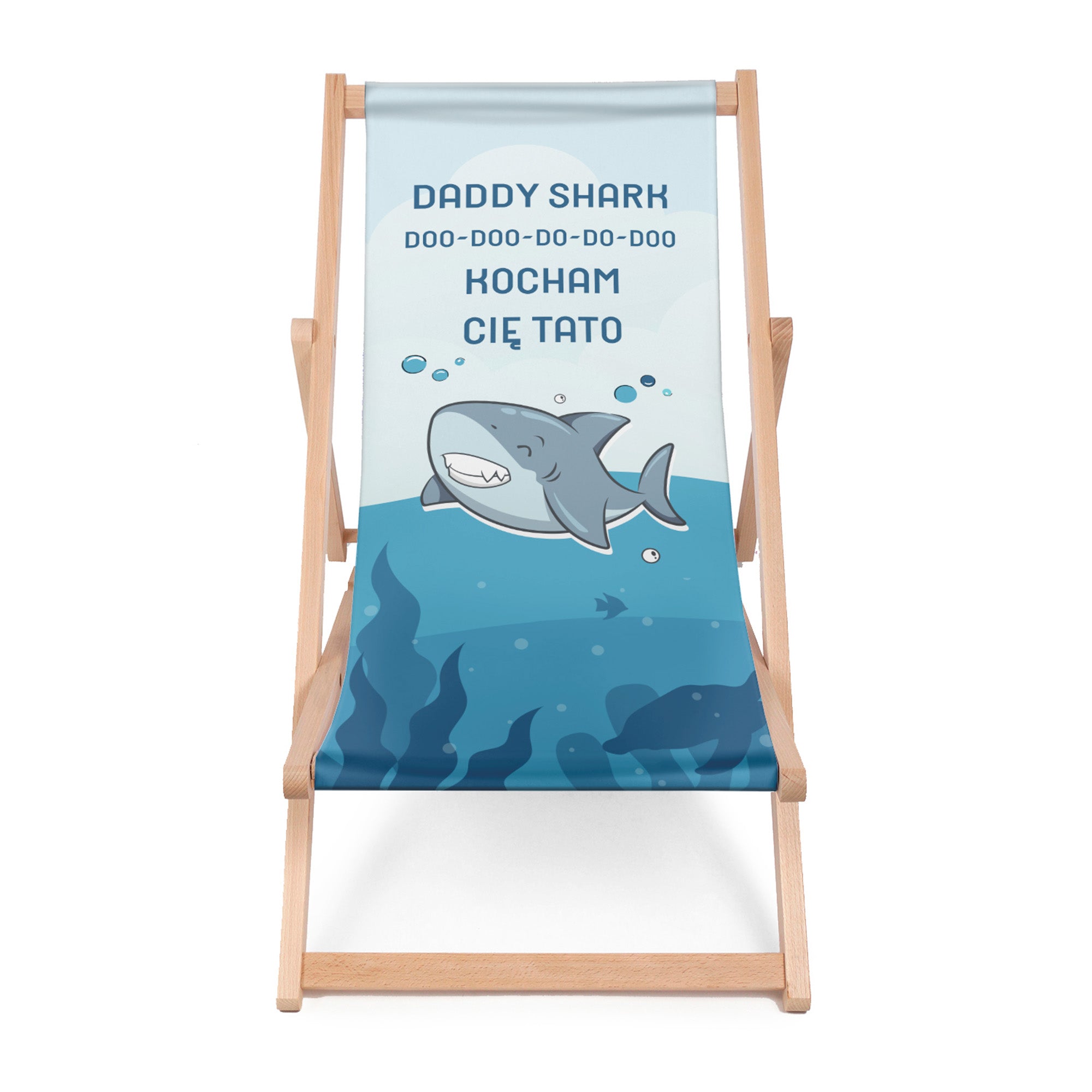 Leżak drewniany Daddy Shark