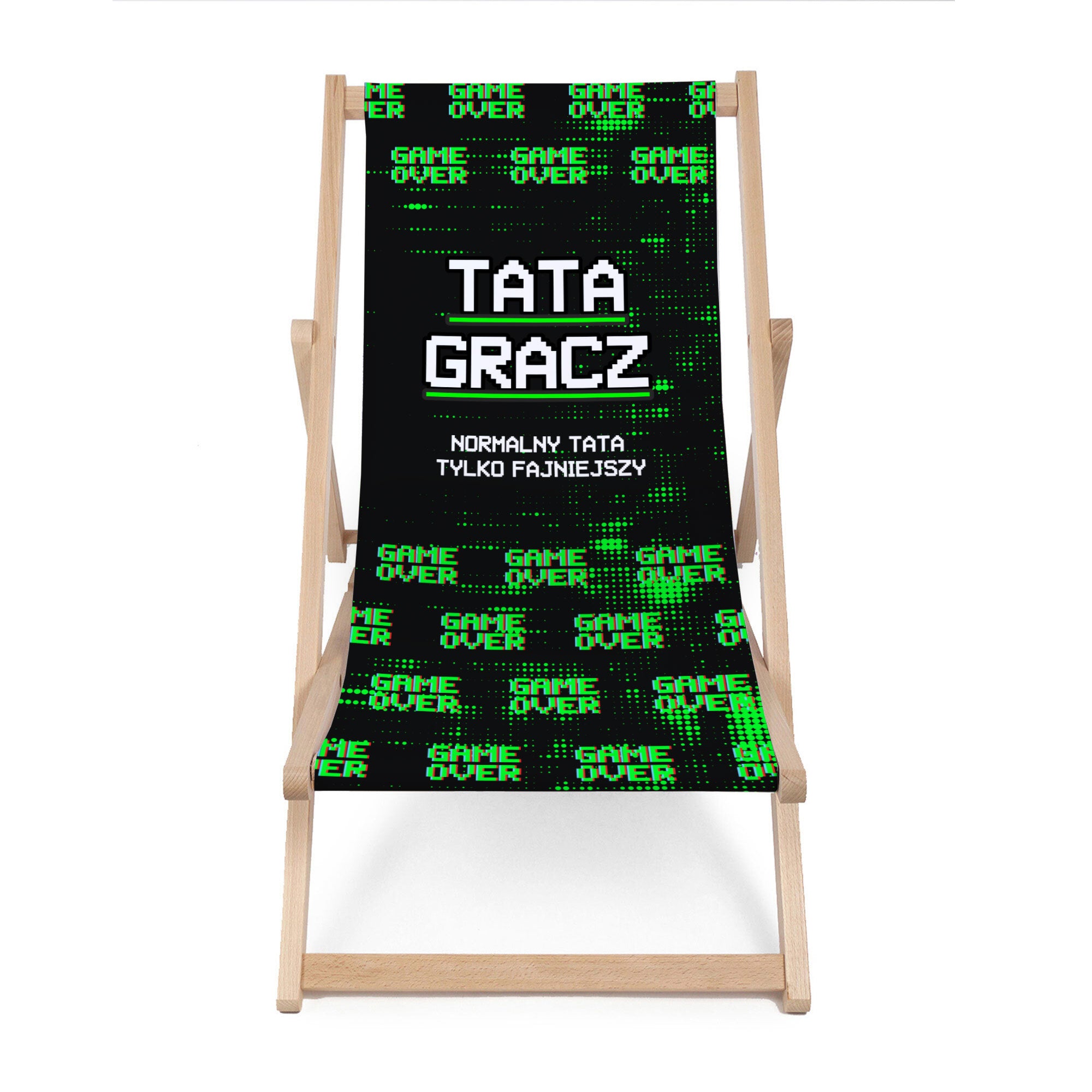 Leżak drewniany Tata gracz